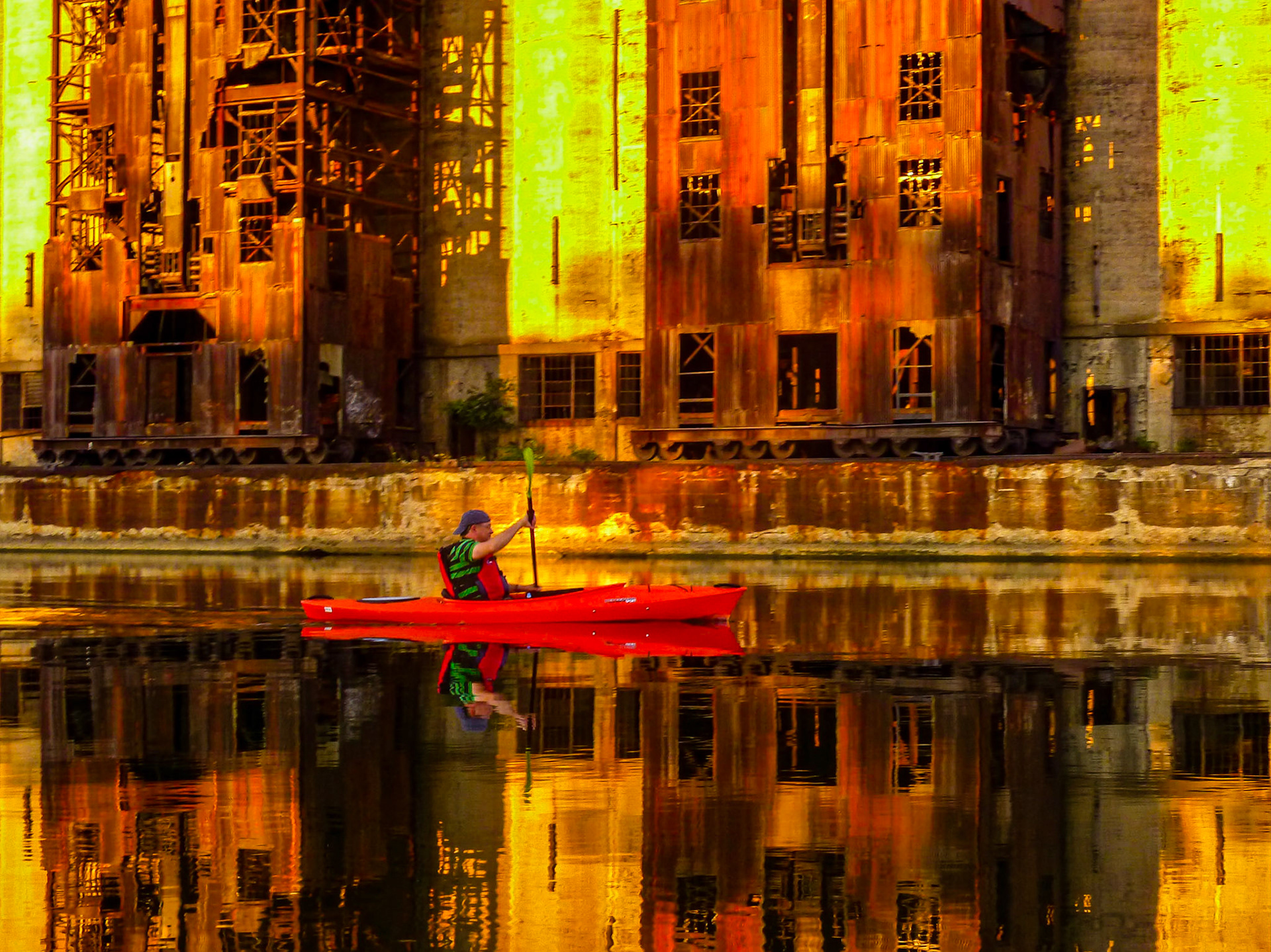 Kayaker at Concrete Central, Buffalo NY