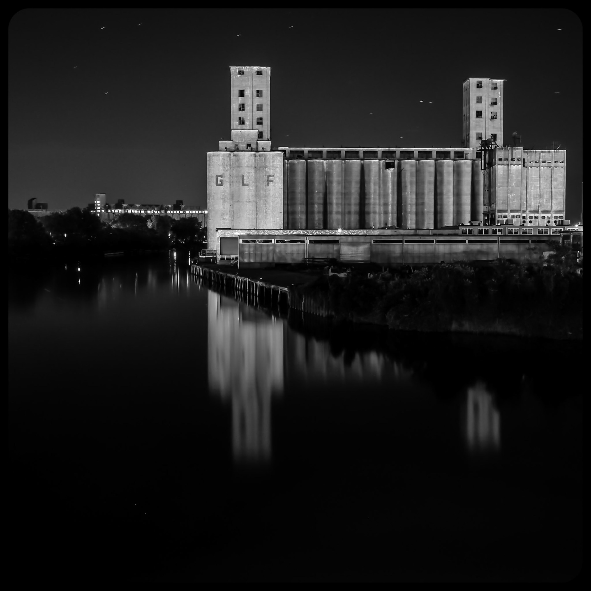 View of the GLF Grain Elevator from the Michigan Street Lift Bridge, Buffalo NY