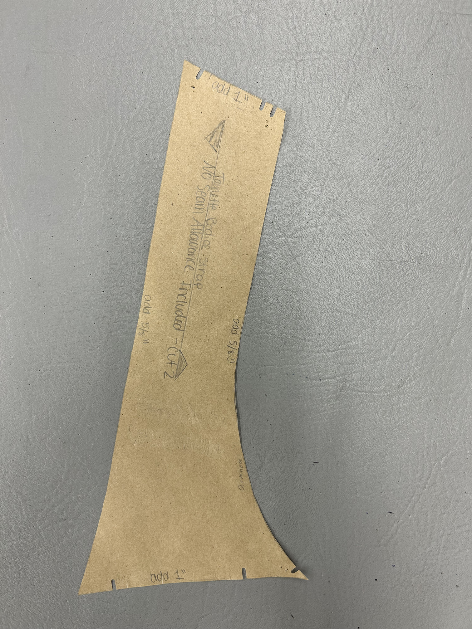 Shoulder Strap Pattern Piece