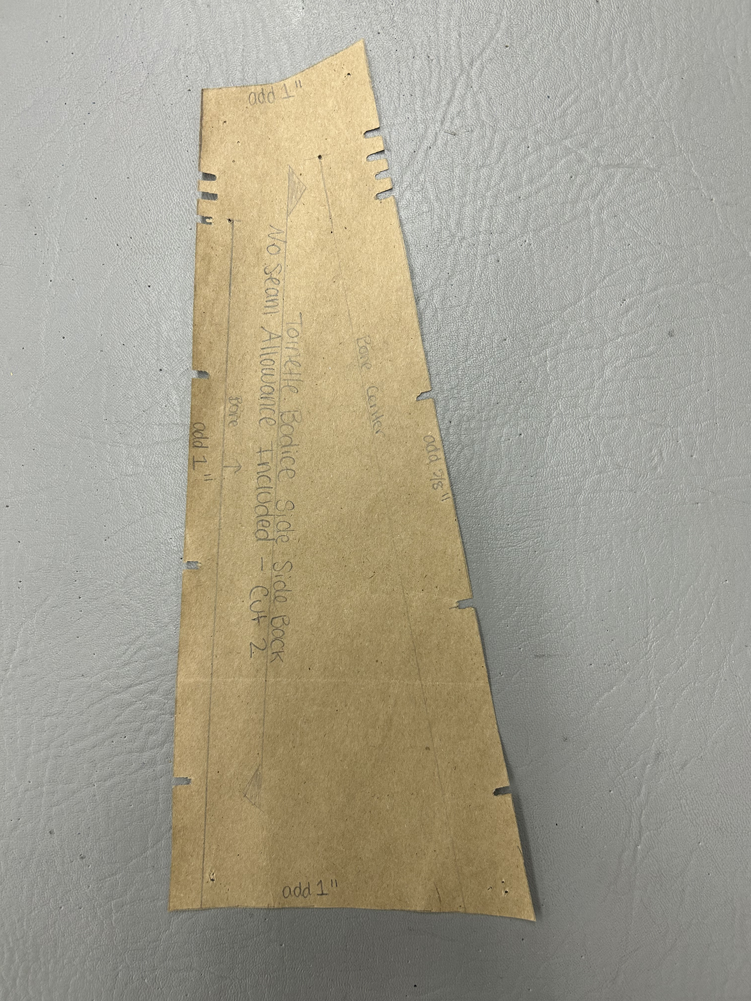 Side Back Pattern Piece