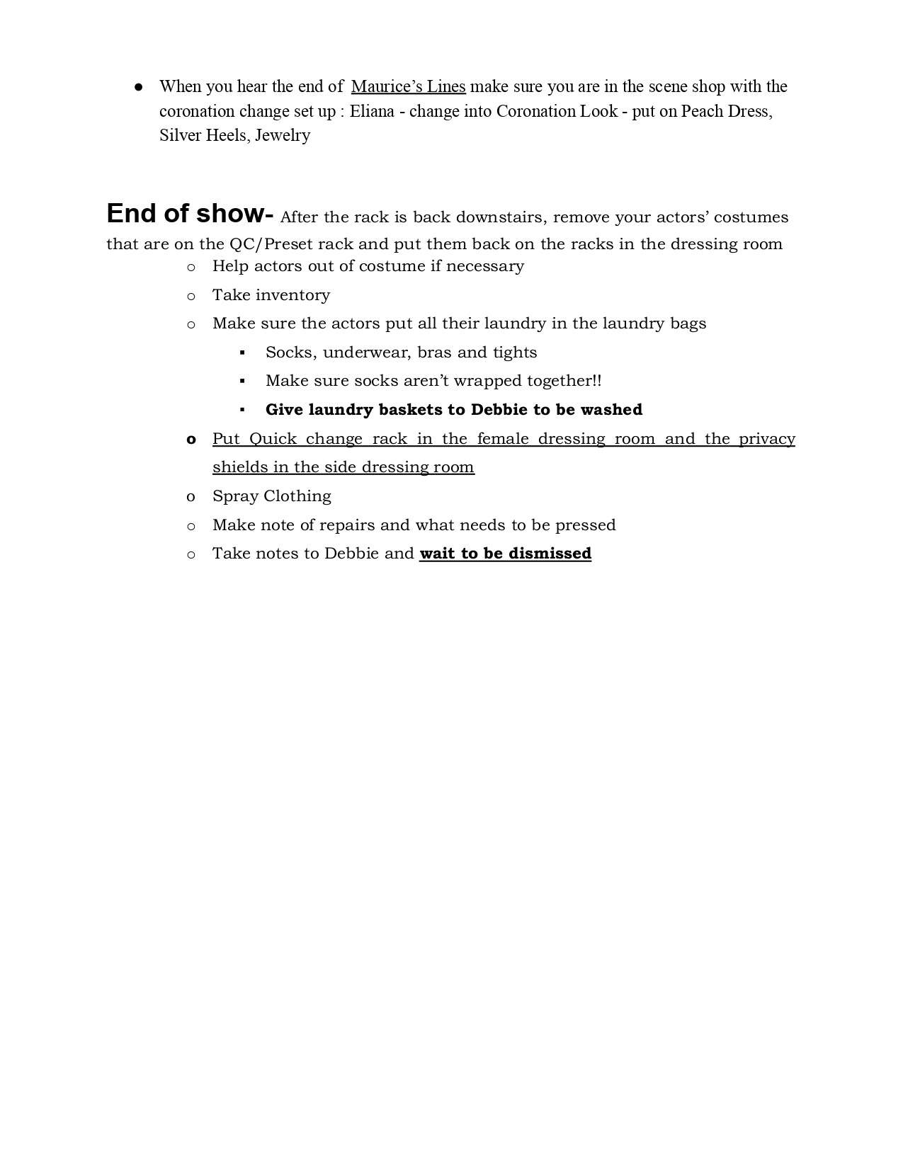 Tracking Sheet Made for Dressers