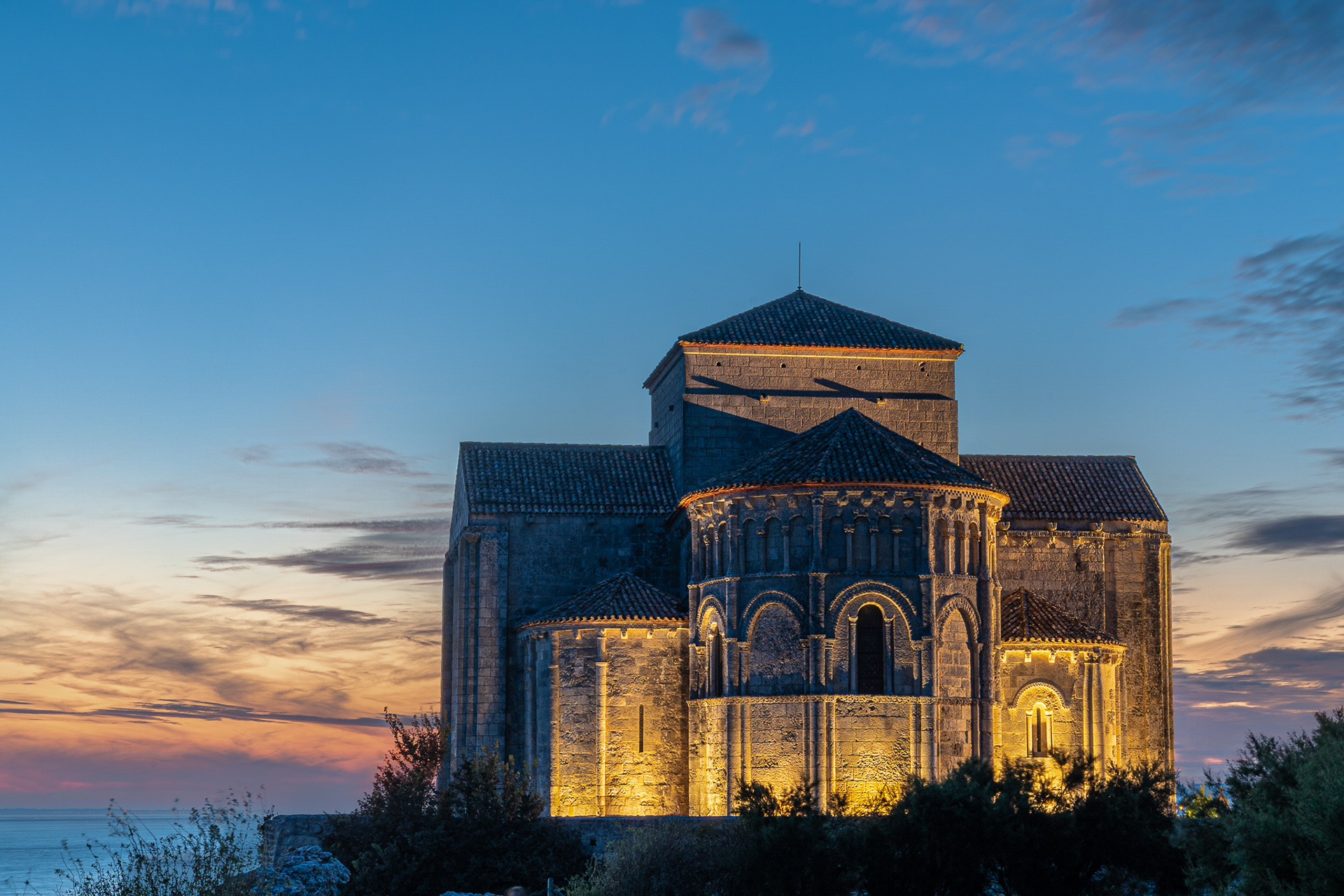Roman church at sunset - Talmont-sur-Gironde