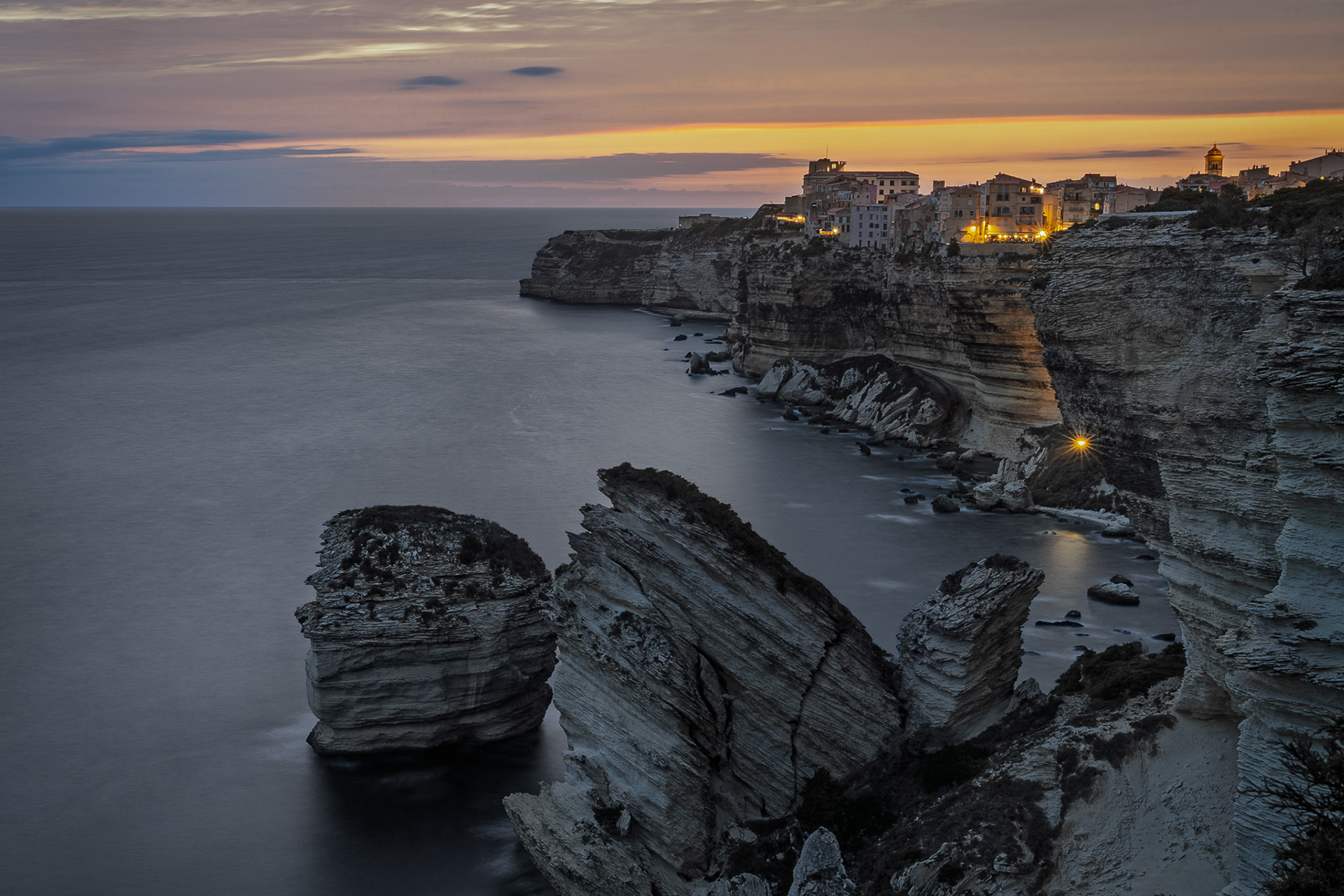 Coastal Sentinels: Bonifacio at Nightfall