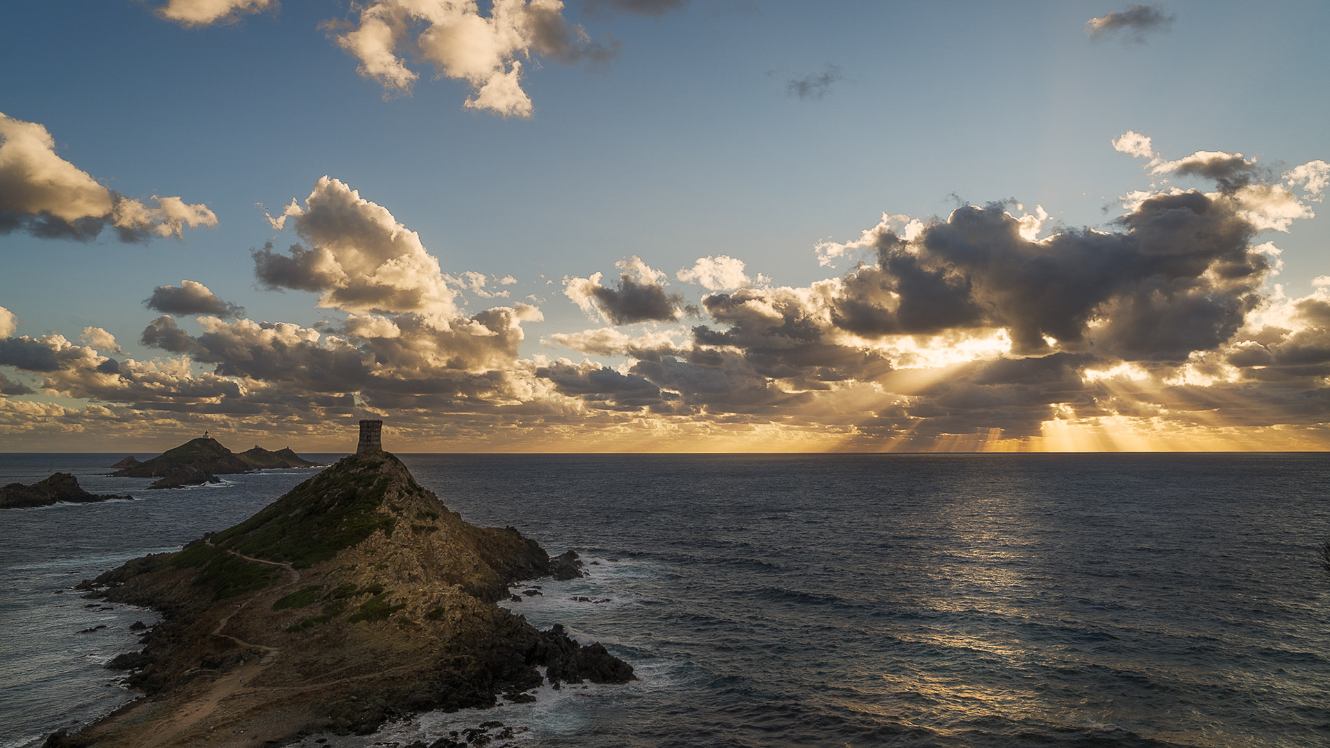 Sunset Rays Over the Parata Tower