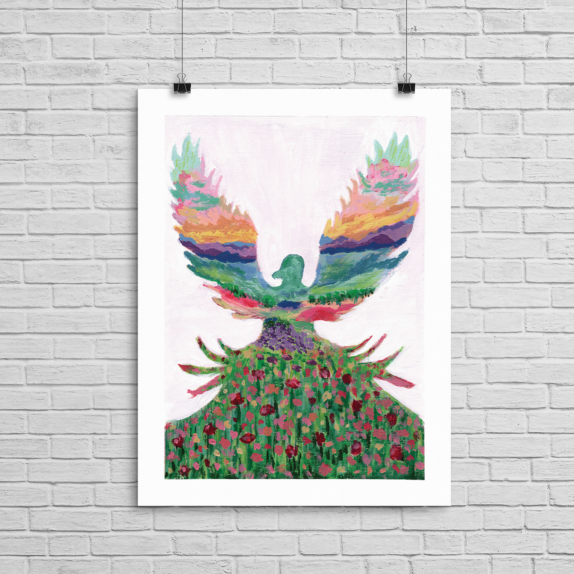 PHOENIX GARDEN - ACRYLIC ON ACRYLIC PAPER 10/16/25 - PAULA CANNING