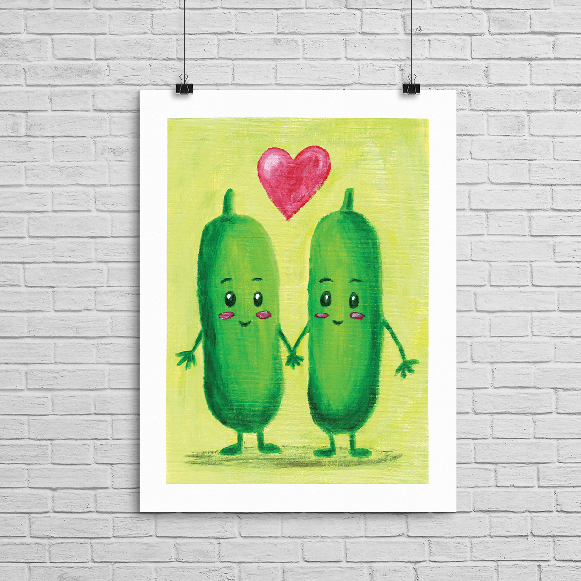 PICKLES IN LOVE - ACRYLIC ON ACRYLIC PAPER - 12/26/25 - PAULA CANNING