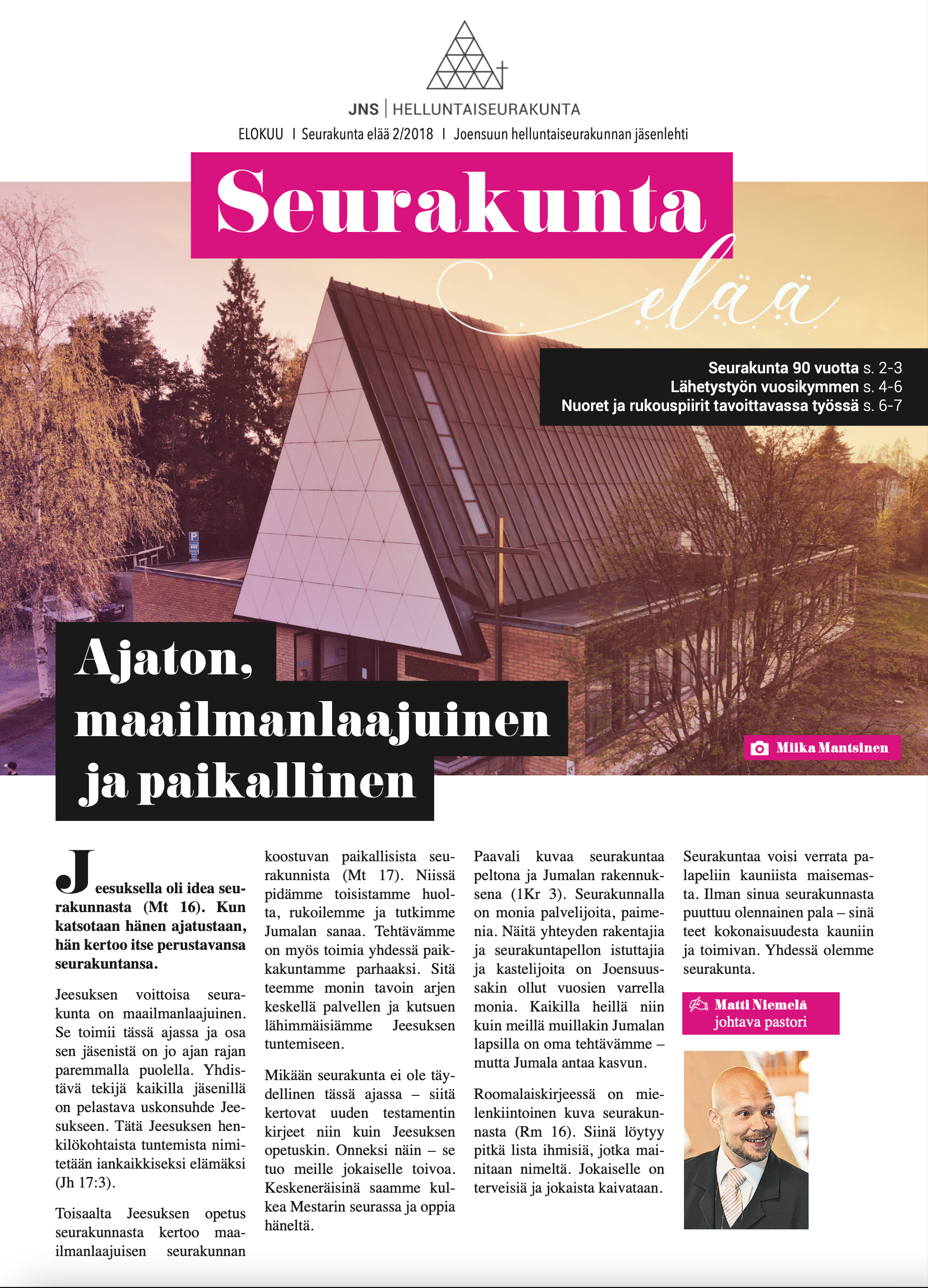 Seurakunta elää -lehden taitto
