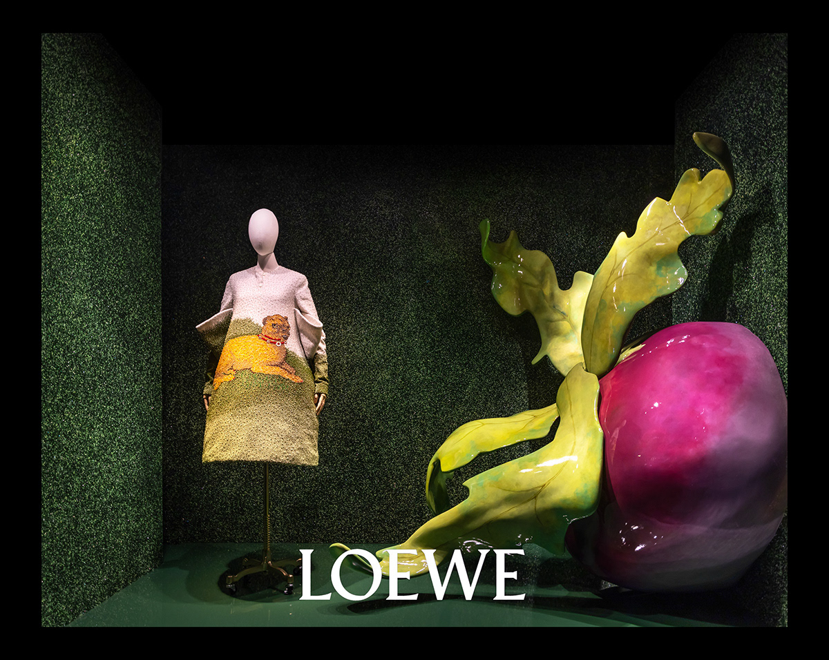 Window Display | Turnip Prop with Faux texture | Loewe x Saks Fifth Ave