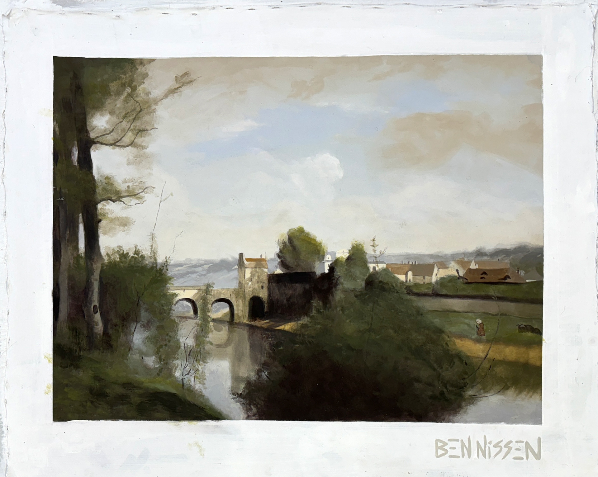 Backdrop | Landscape Mastercopy: Corot | Rosco scenic paint on Muslin | 6' x 6'