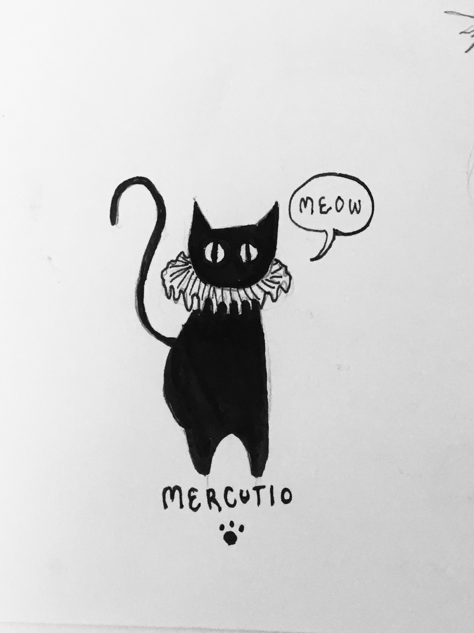 Initial Character Design (Mercutio) - Pen and Ink