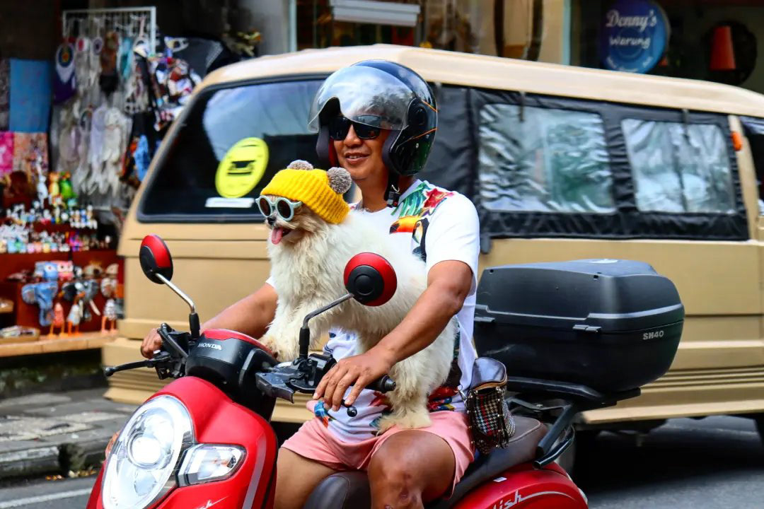 Cruising the streets in Bali
