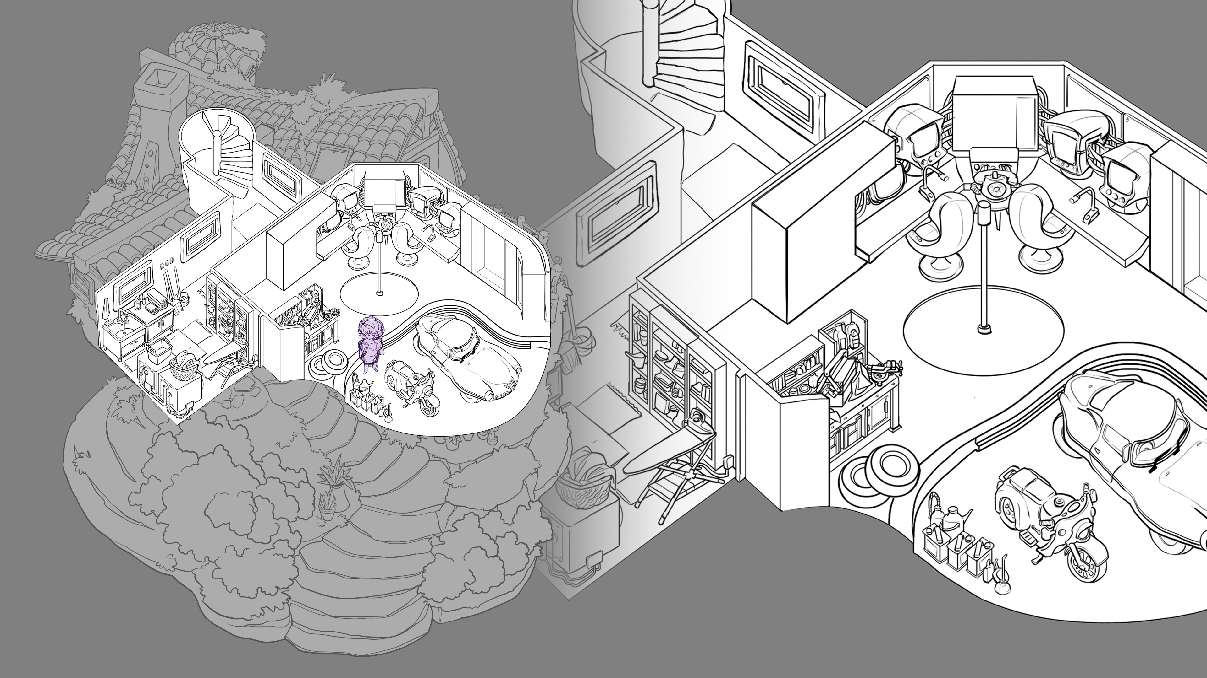 Basement with secret hideout