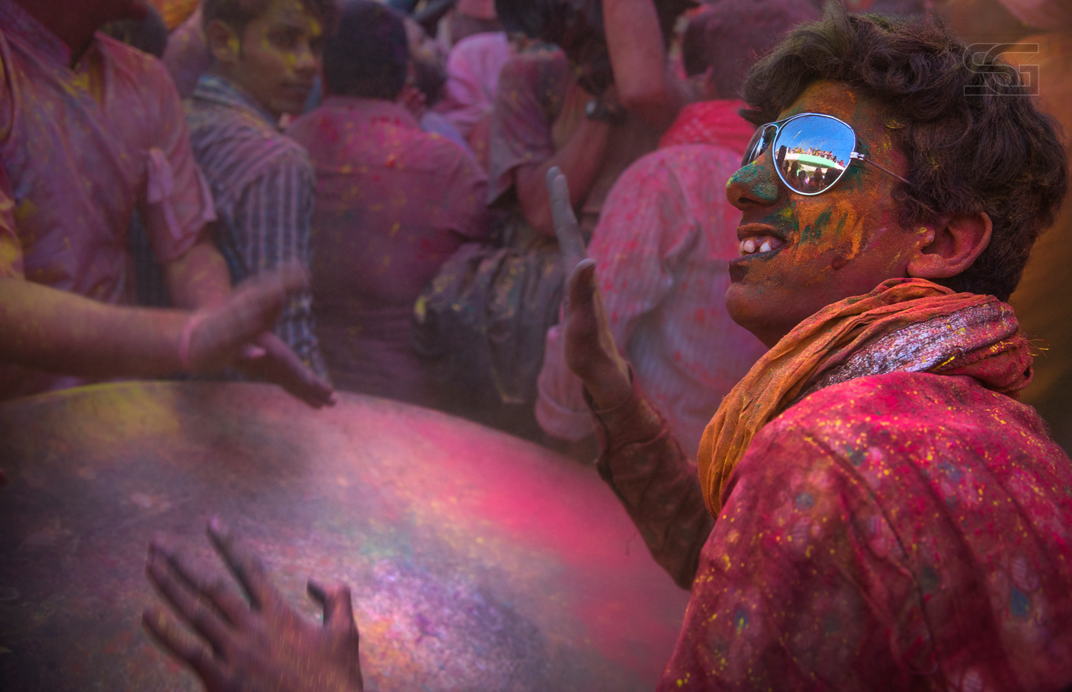 holi festival in Vrindavan, Mathura, India