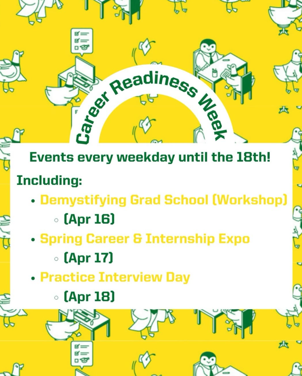 This week is Career Readiness Week, which means there are events until Friday! Make sure to click the link on our story to get more information and see which events fit your career goals!  #UOISSS #UOregon #InternationalStudents