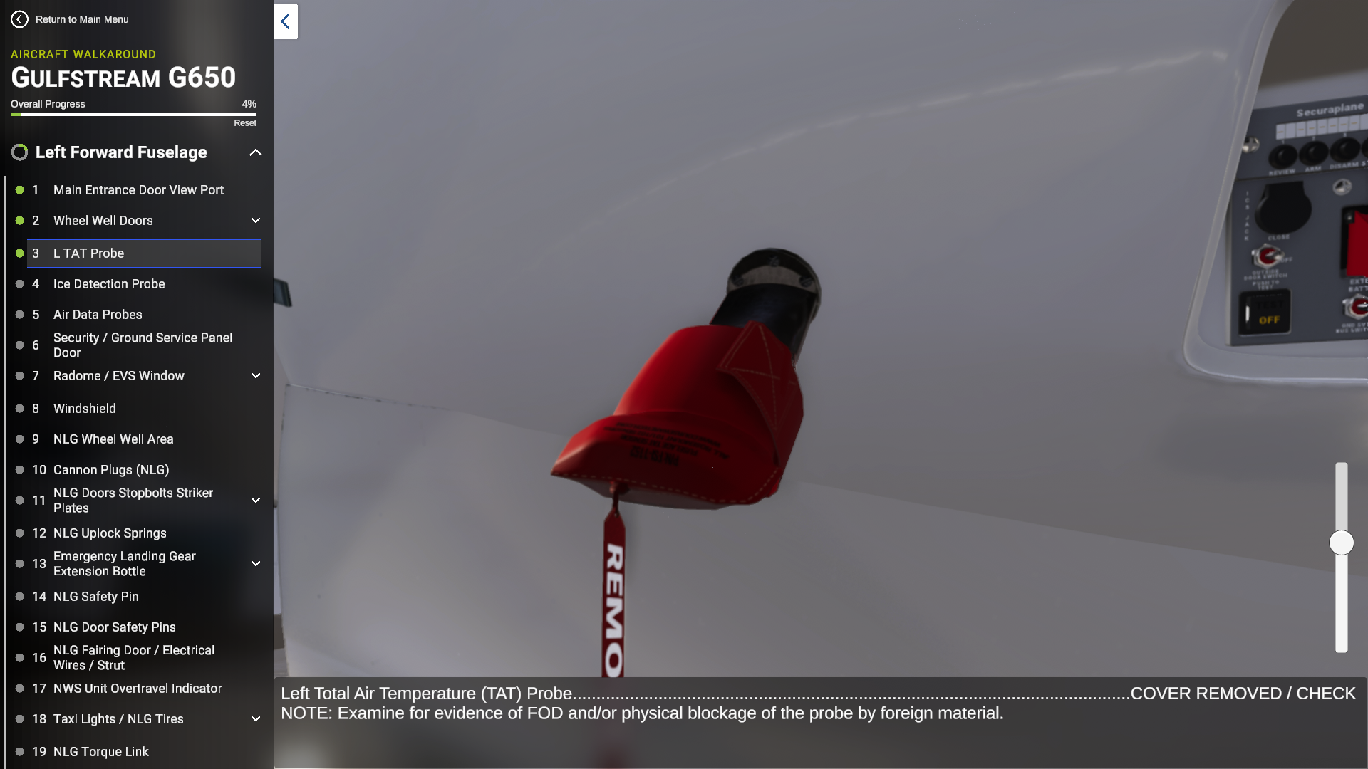 TAT Probe Cover in Application screenshot