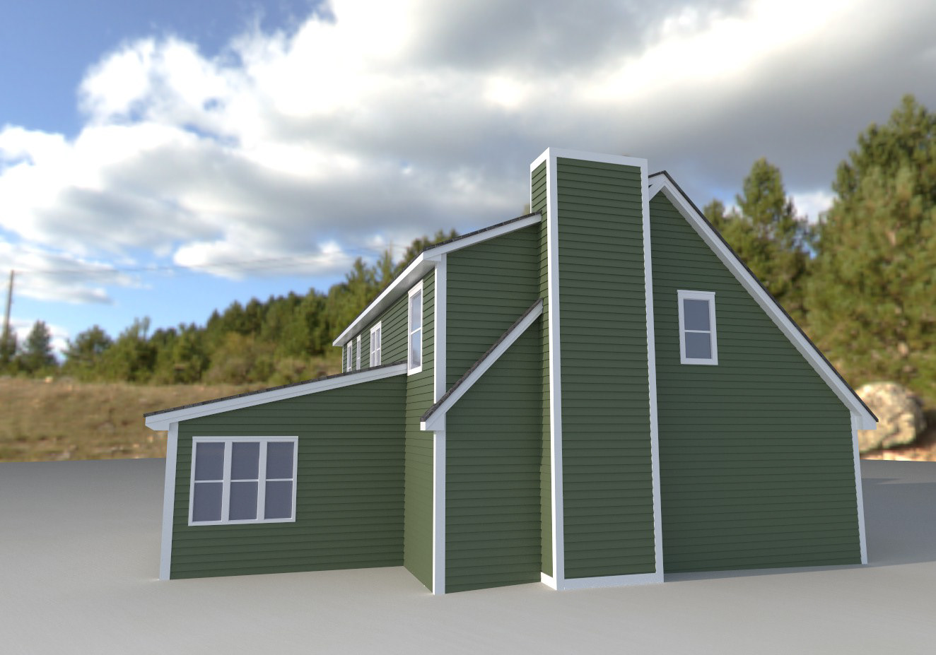 Perspective Render (Side of the House)