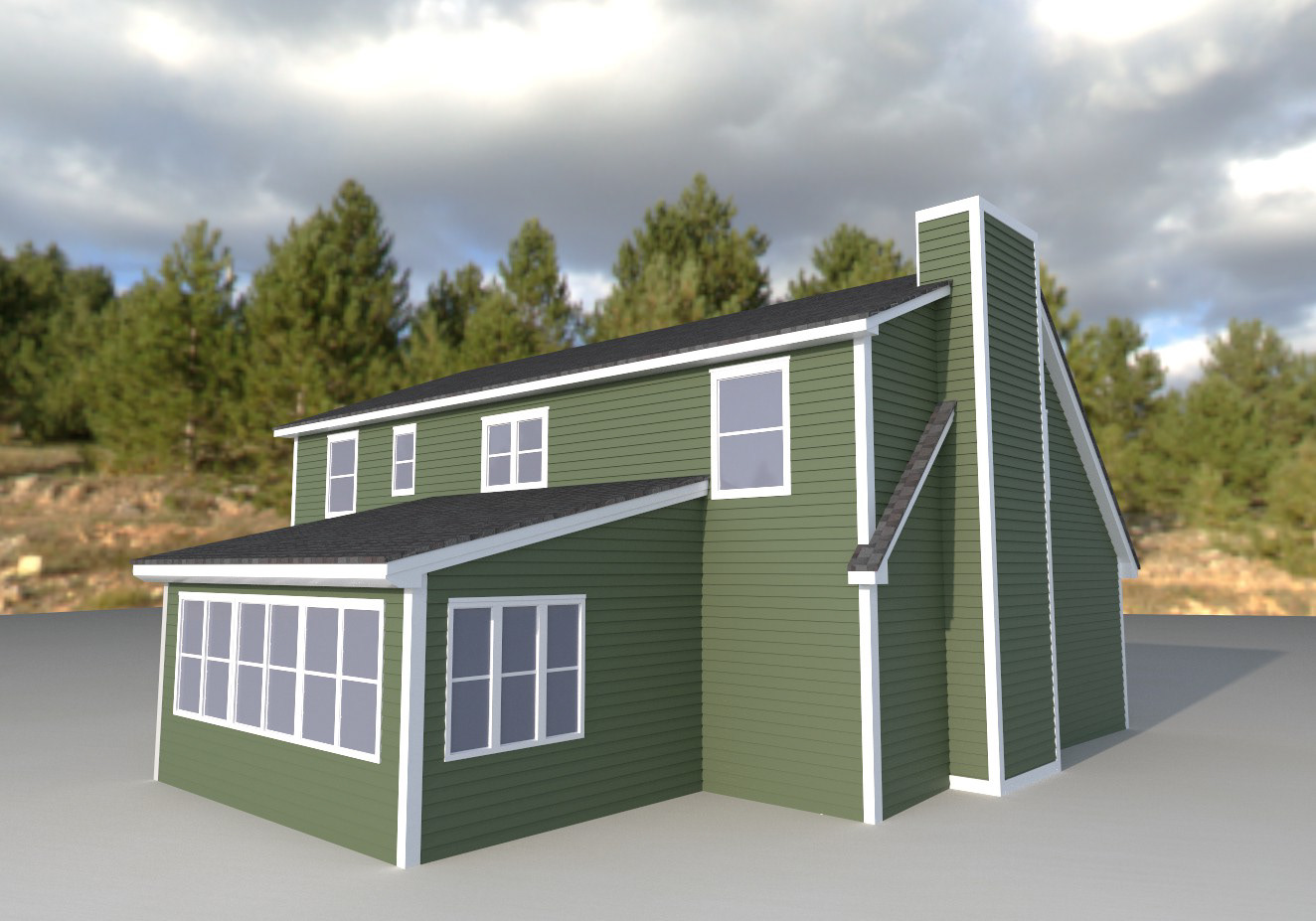 Perspective Render (Back of the House)