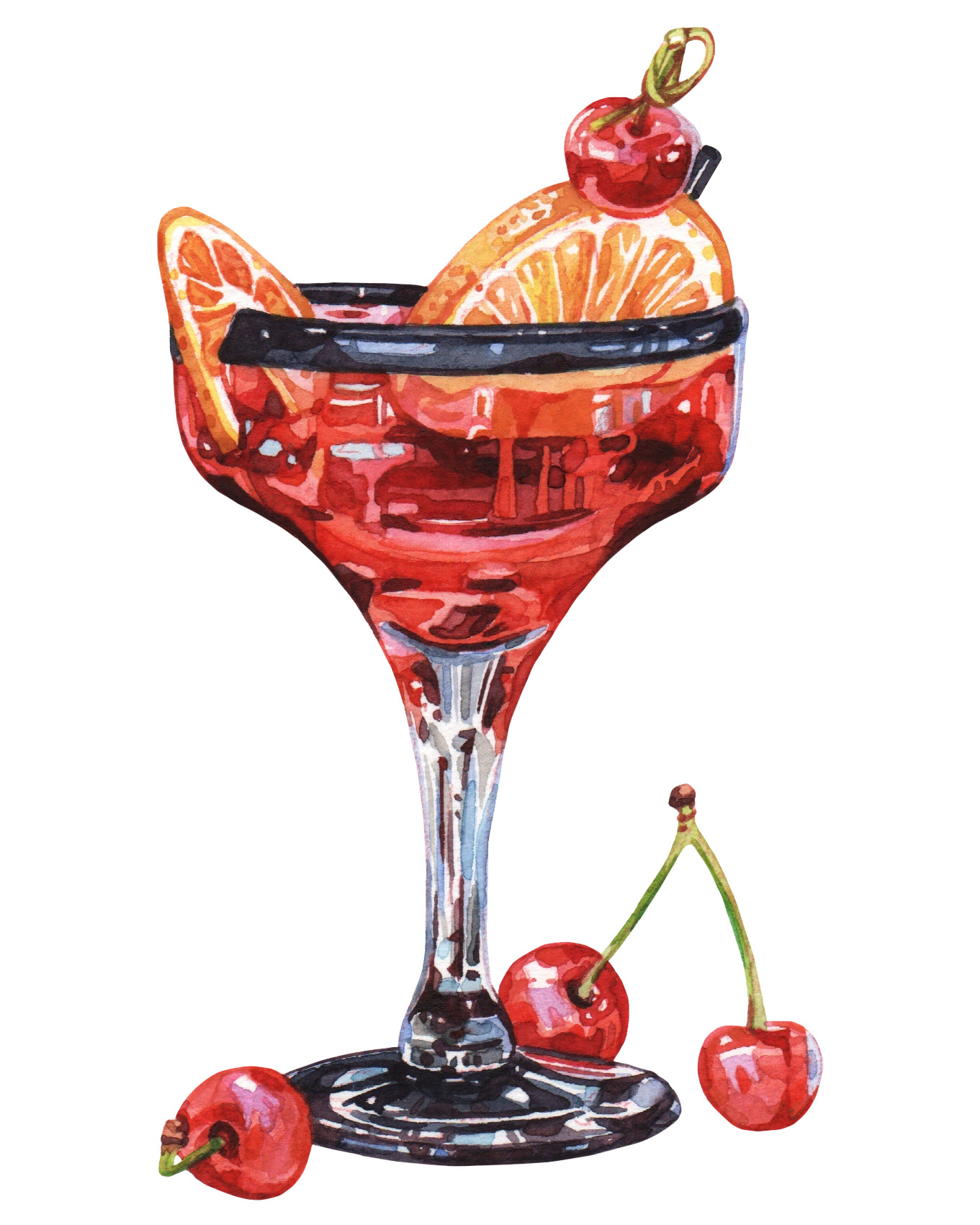 Orange and Cherry Cocktail