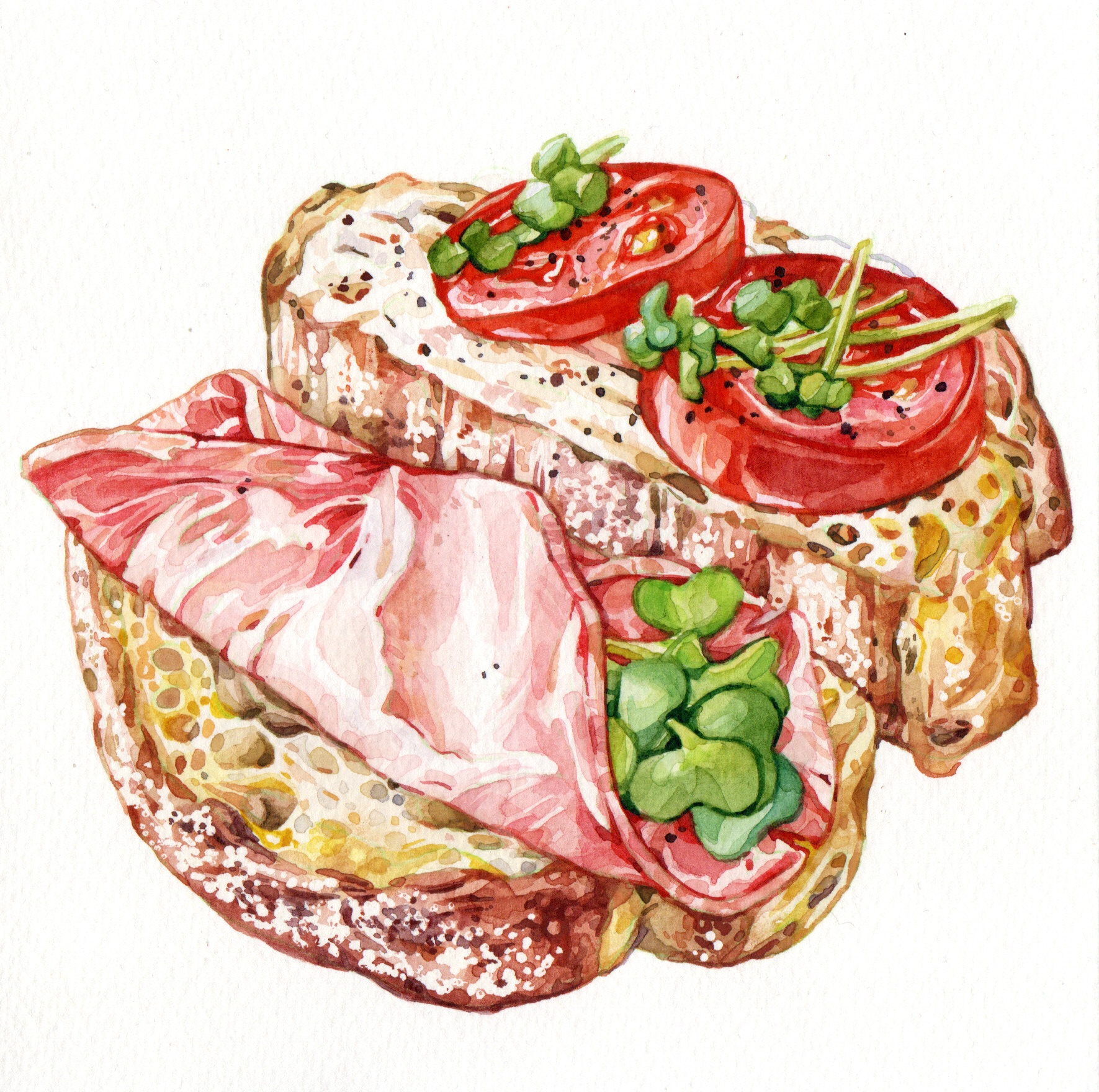 Original Tomato Sandwich Painting - 120€ (15 x 15 cm)