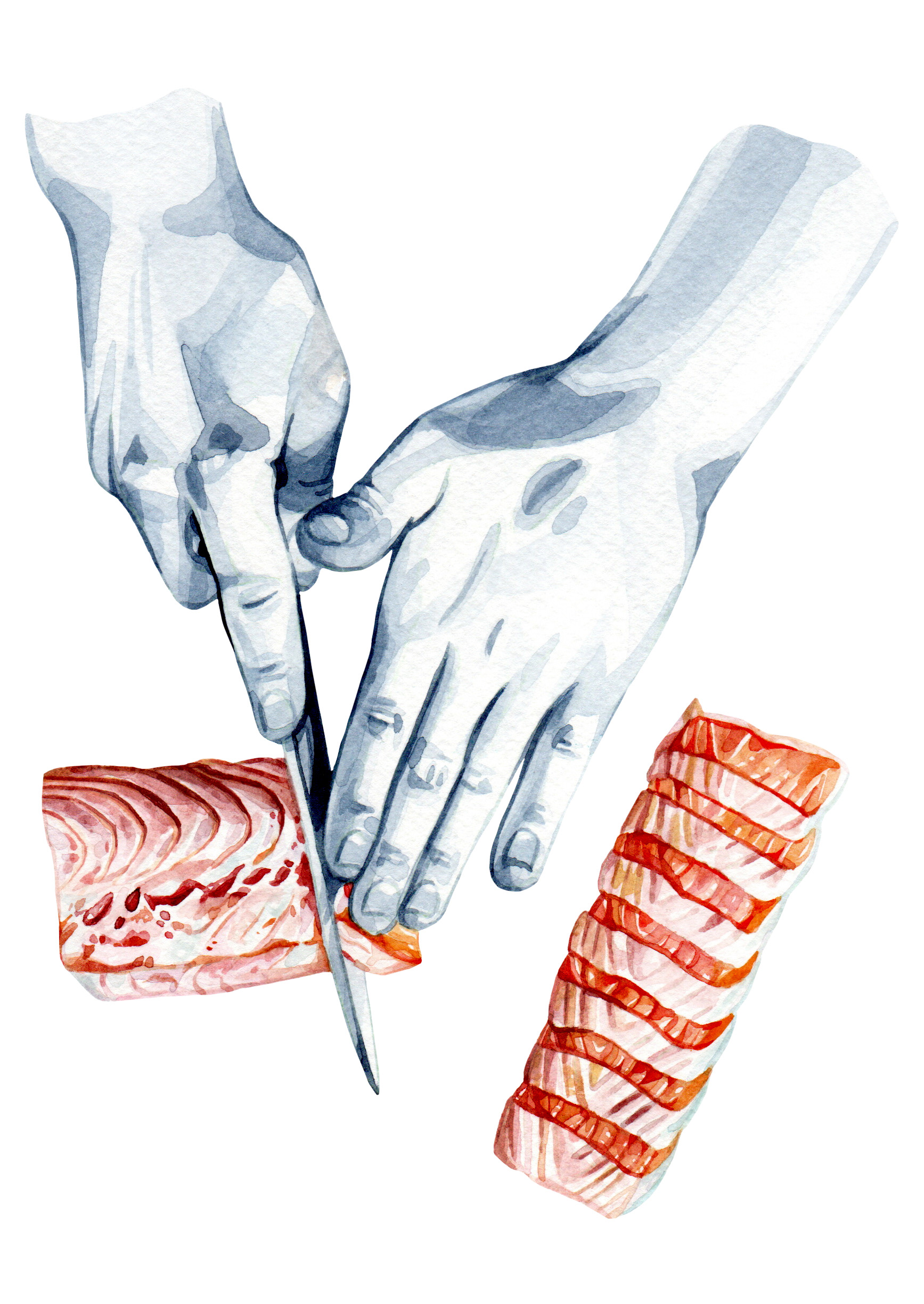 Slicing fish