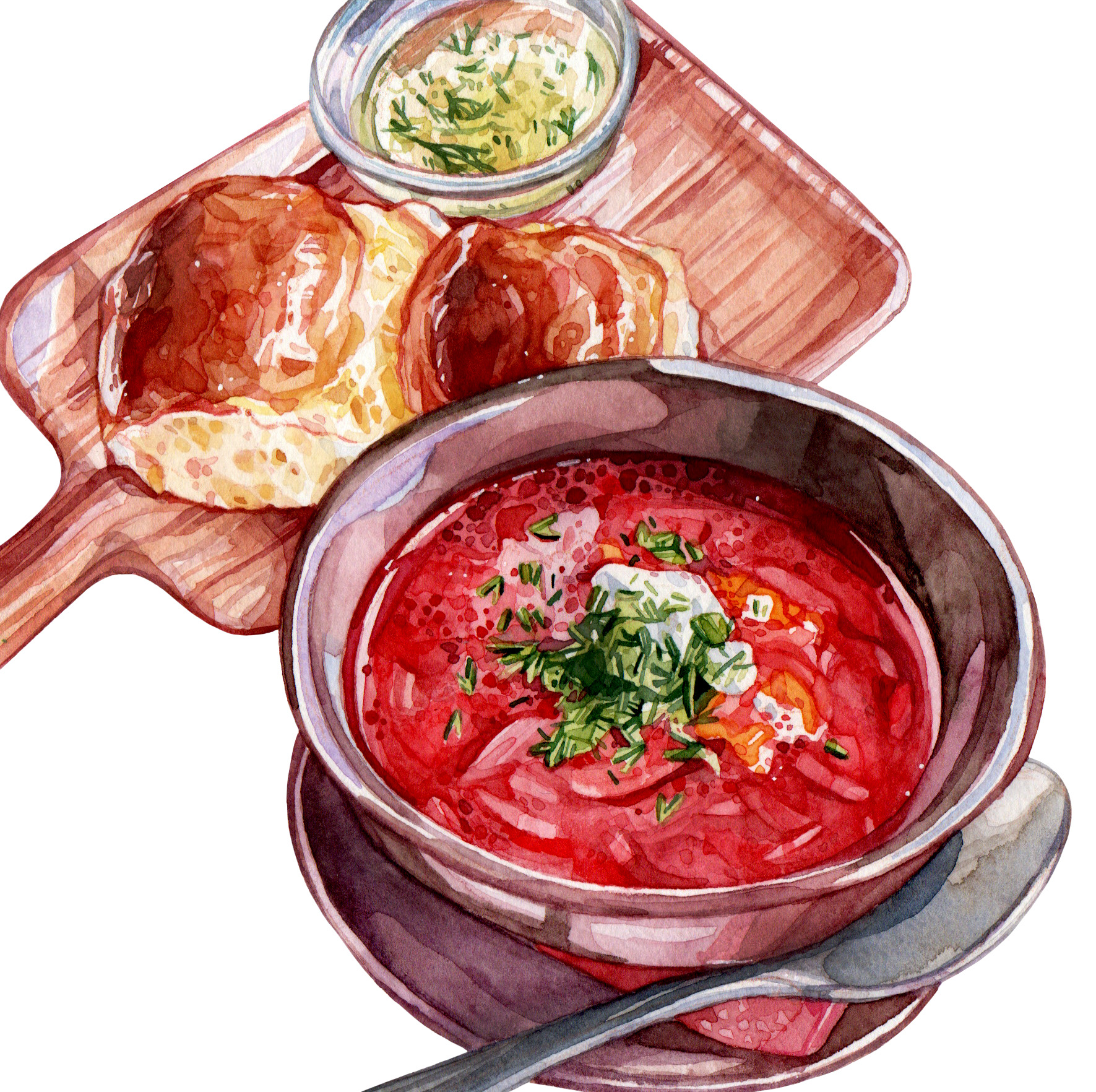 Borscht with pampuskhki