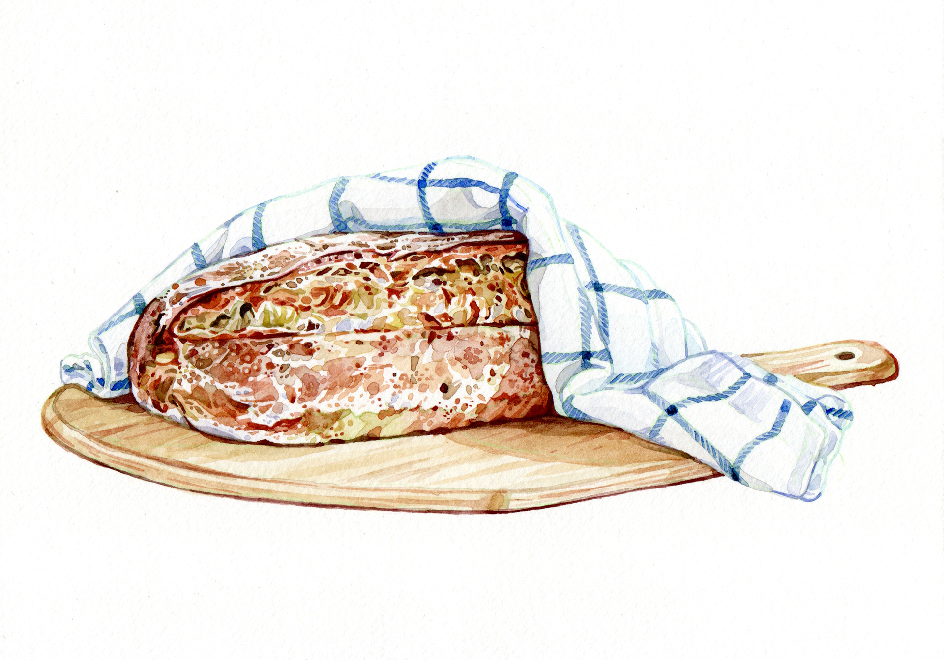 Original Sourdough Bread Painting - 160€ (21 x 14.8 cm)