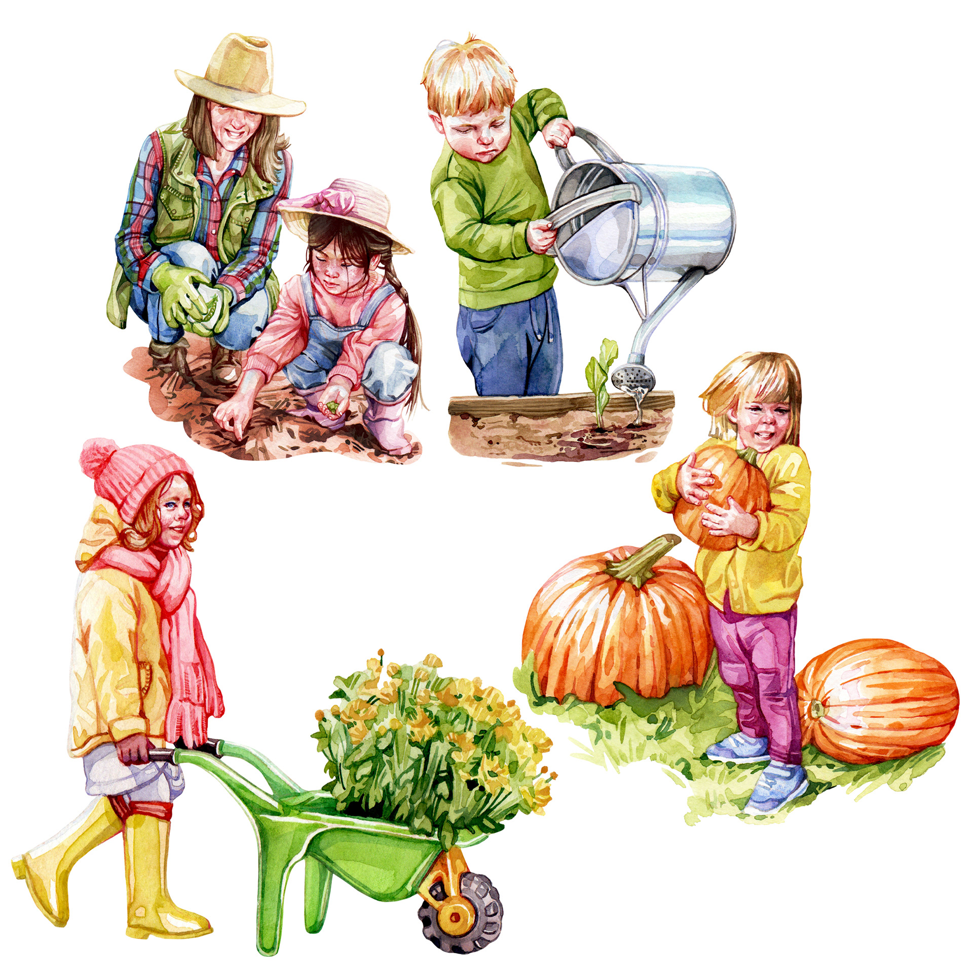 Children Gardening