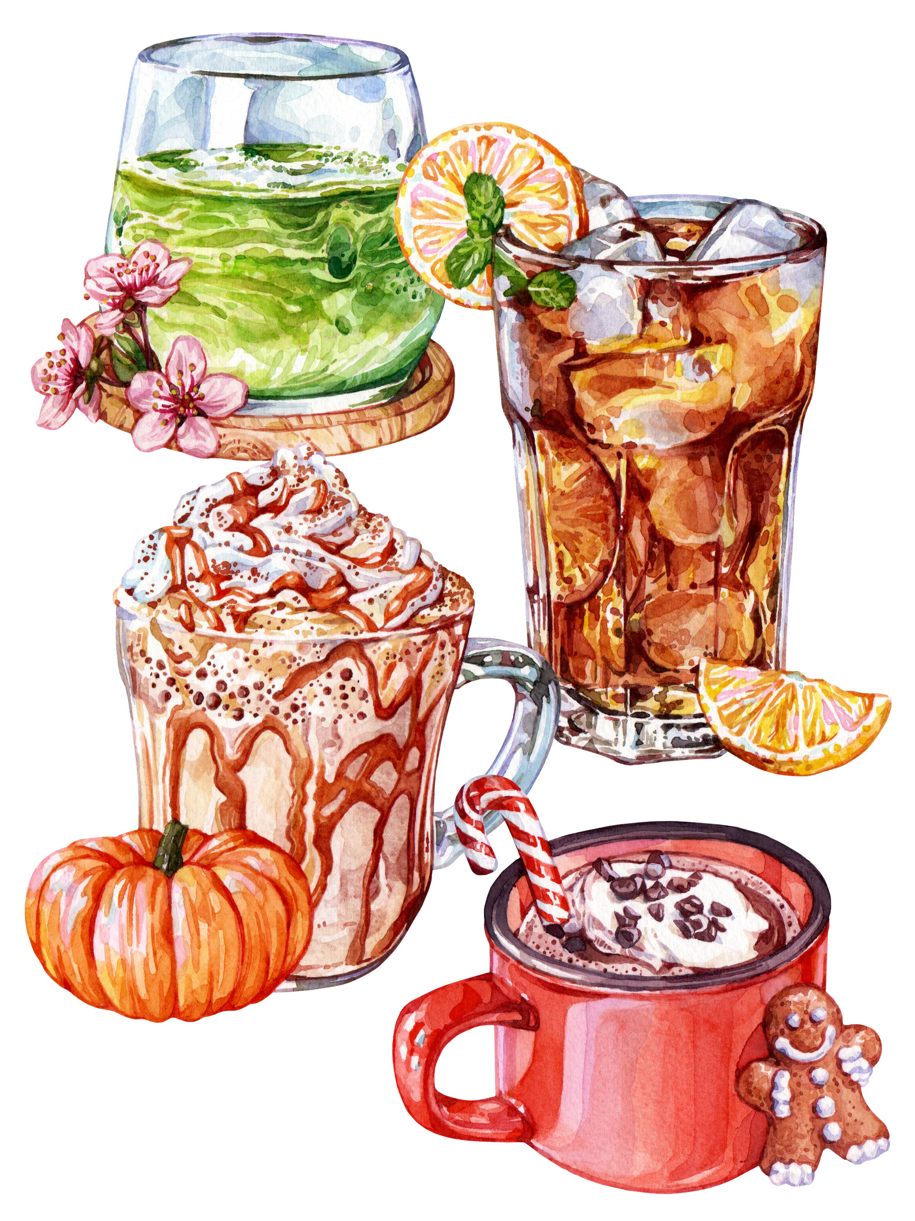 Drink illustrations for Raazi tea Leaves Vol. 4