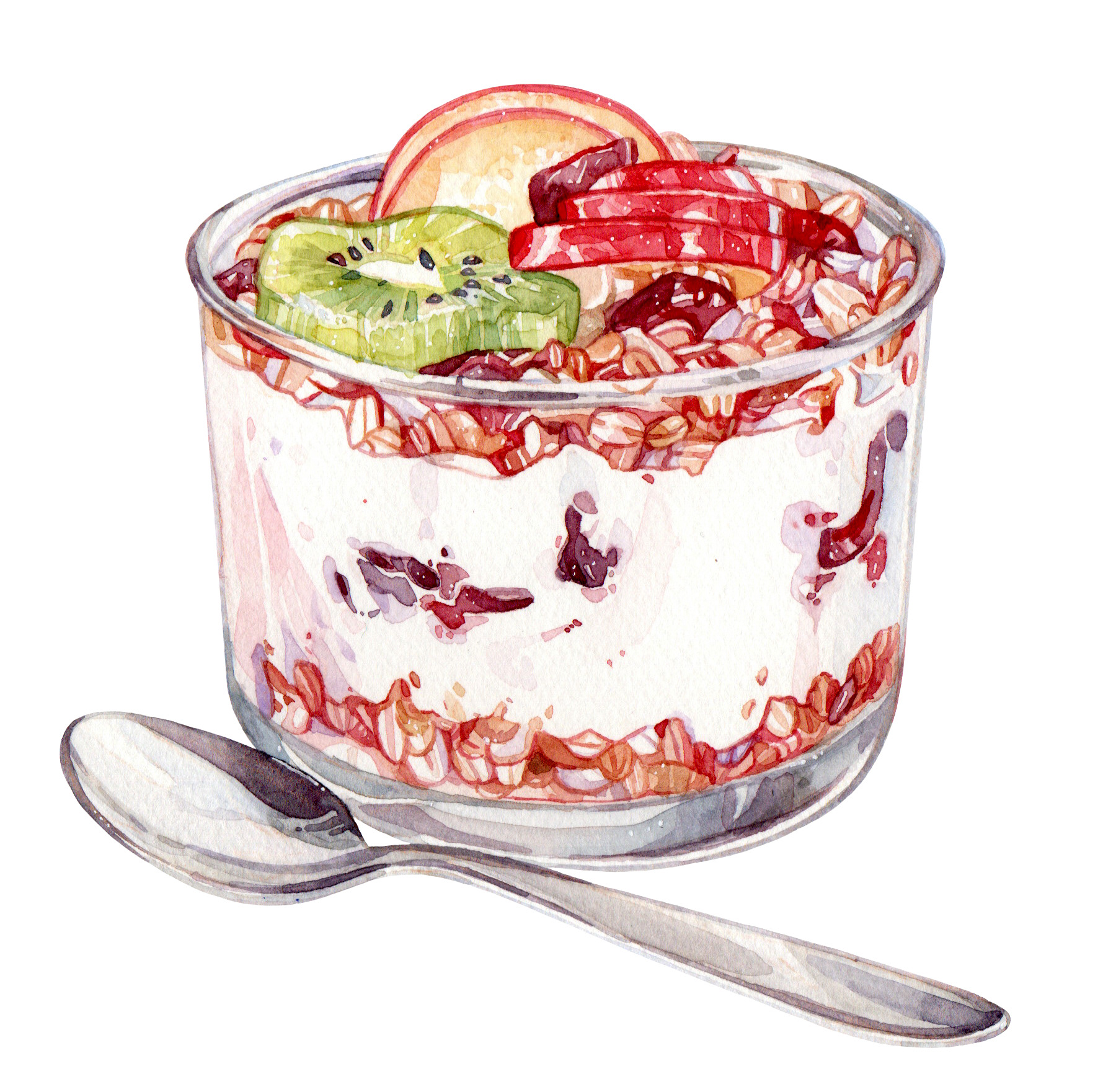 Yogurt with fruits and oats