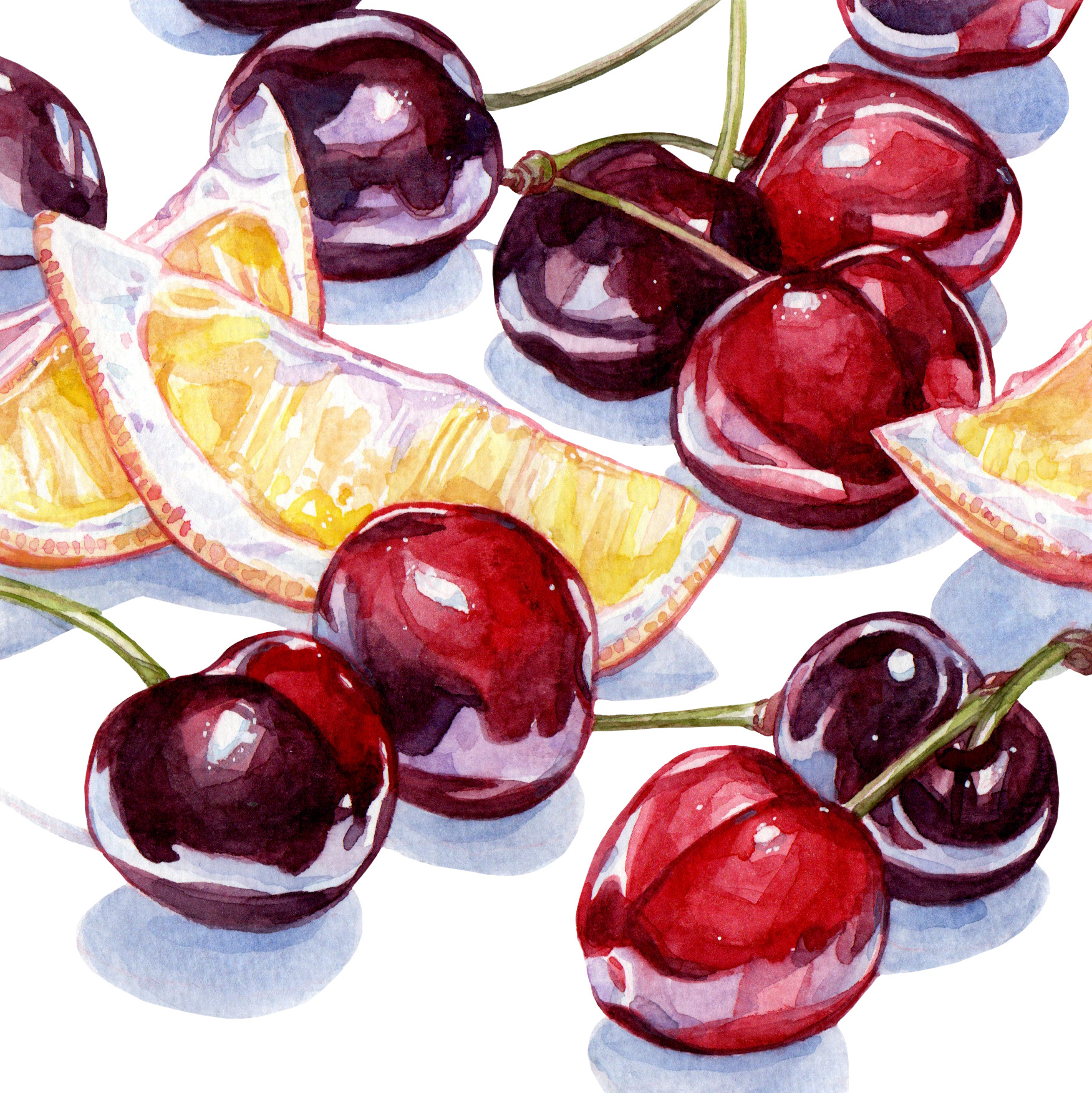 Original Cherries and Lemons Painting - 60€ (15 x 15 cm)