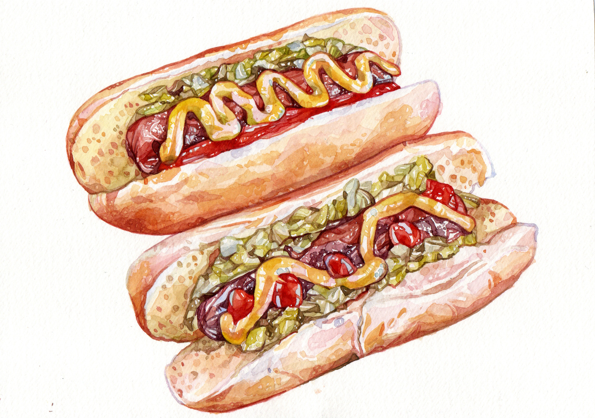 Original Hot Dog Painting - 160€ (21 x 14.8 cm)