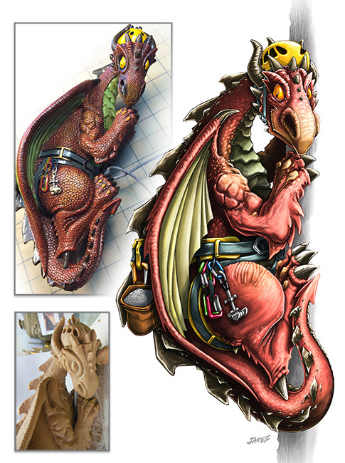raster illustration - concept art for sculpture