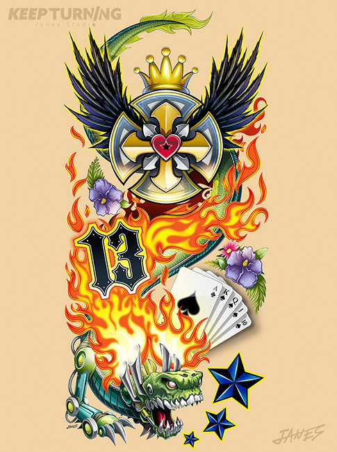 vector illustration - tattoo sleeve art
