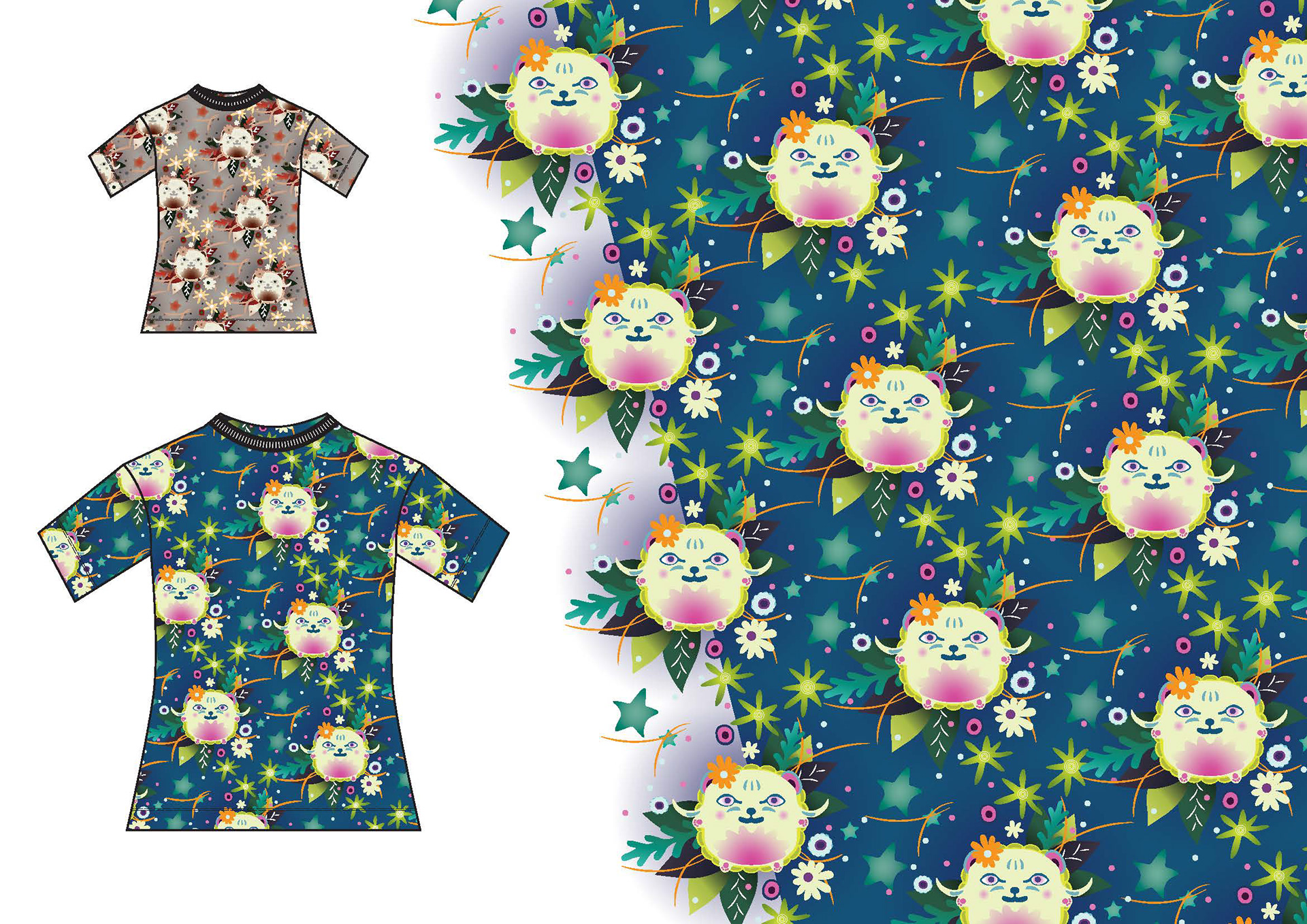 T-shirt pattern design // Illustrator