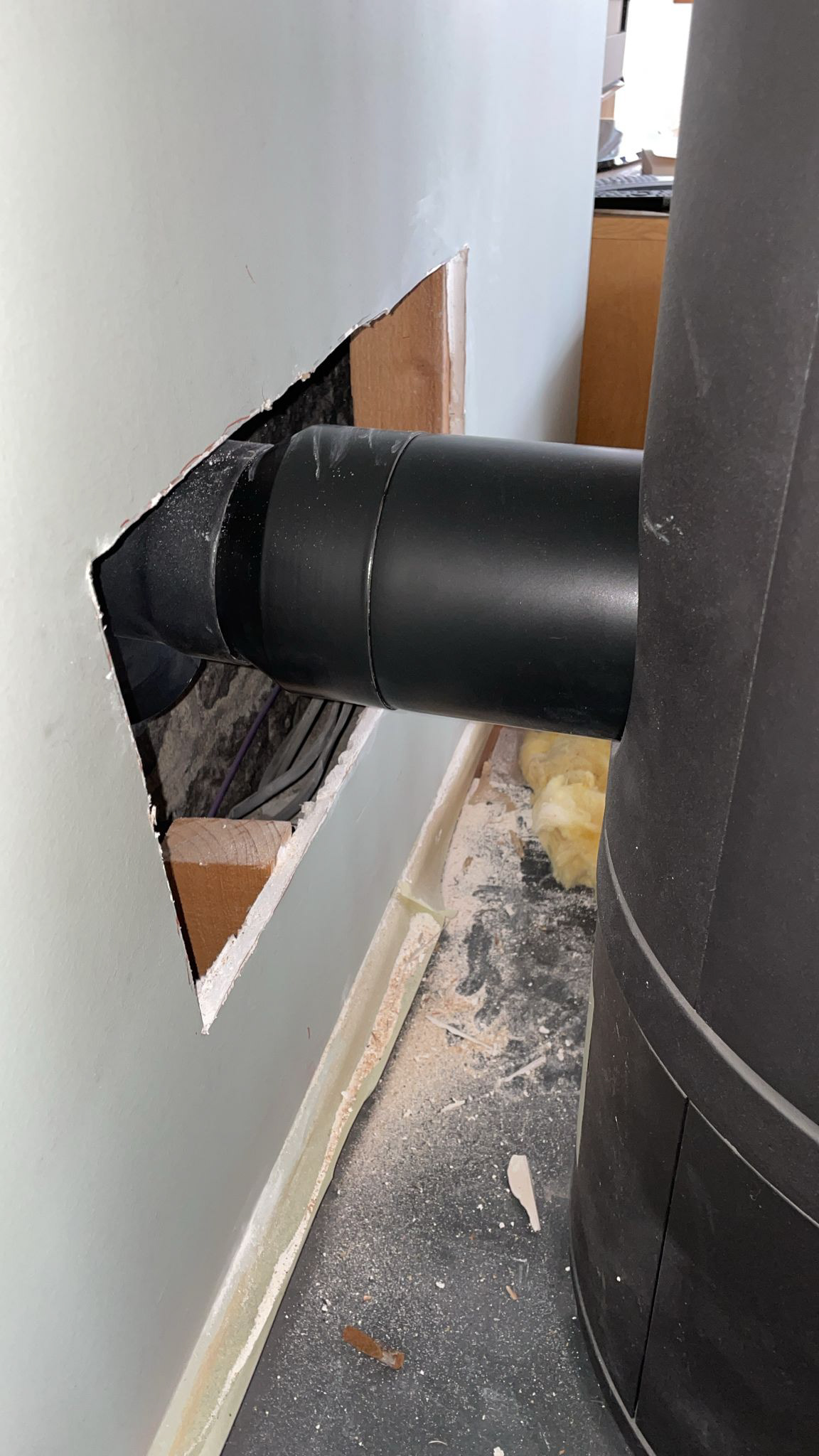 Log burner direct intake