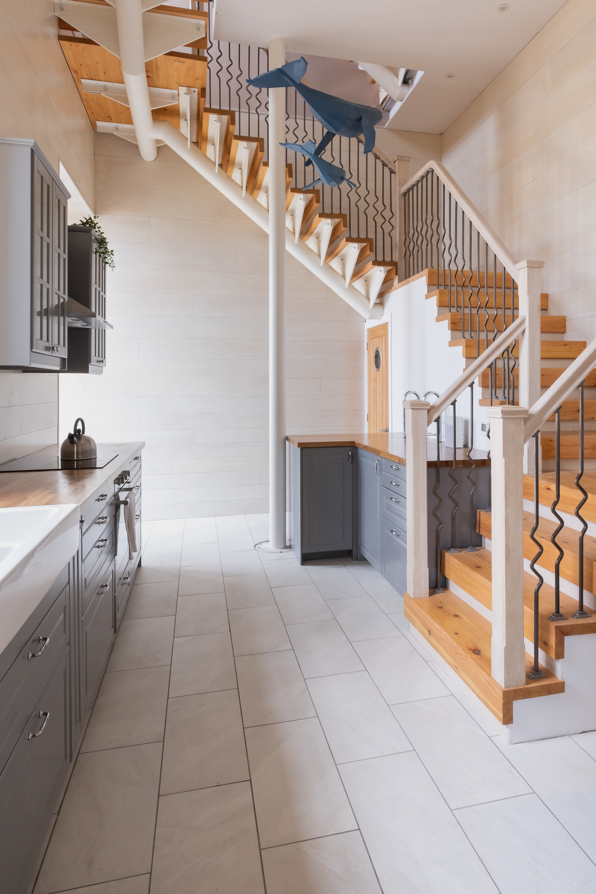 Double height kitchen space, formerly the net store
