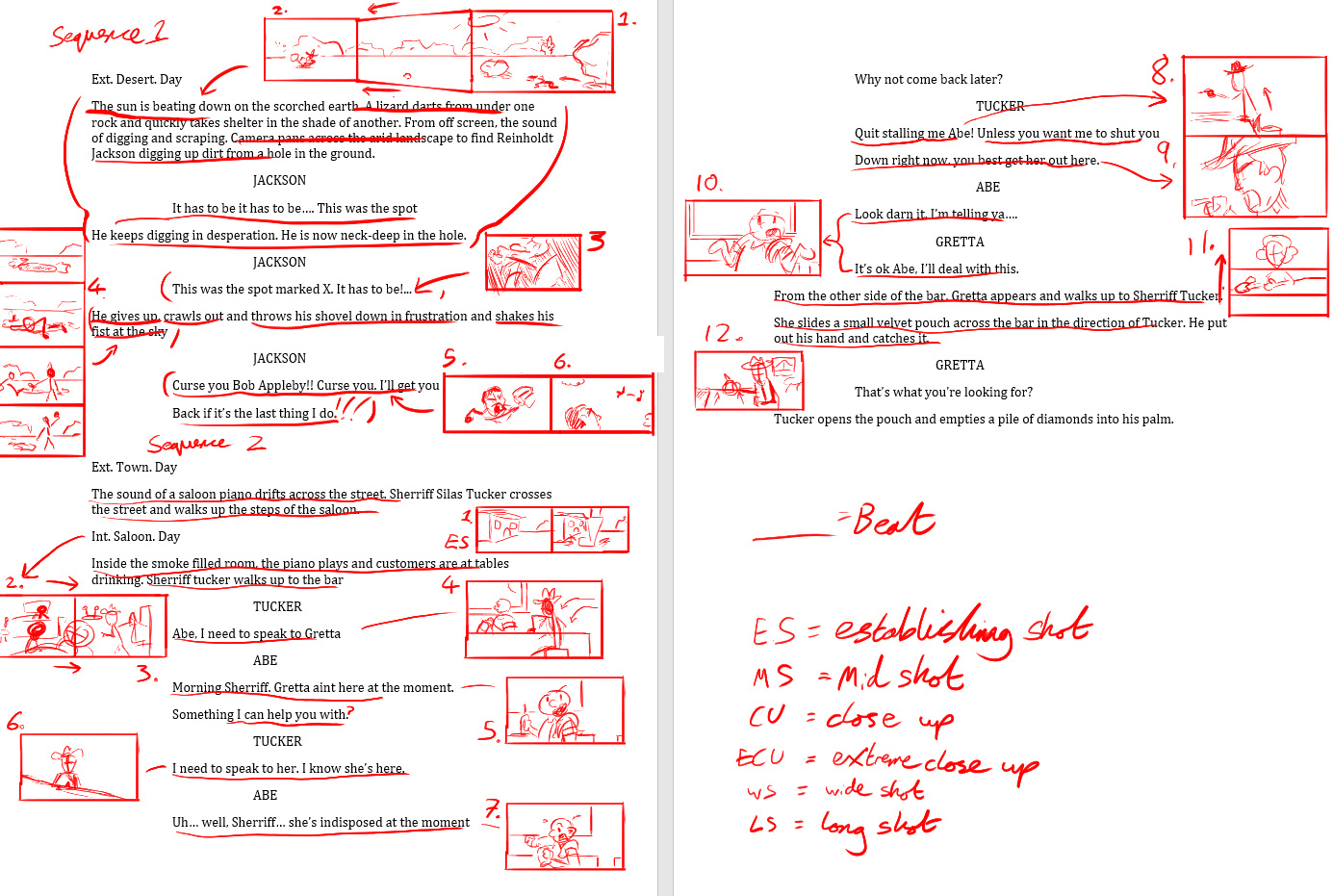 Working from a script