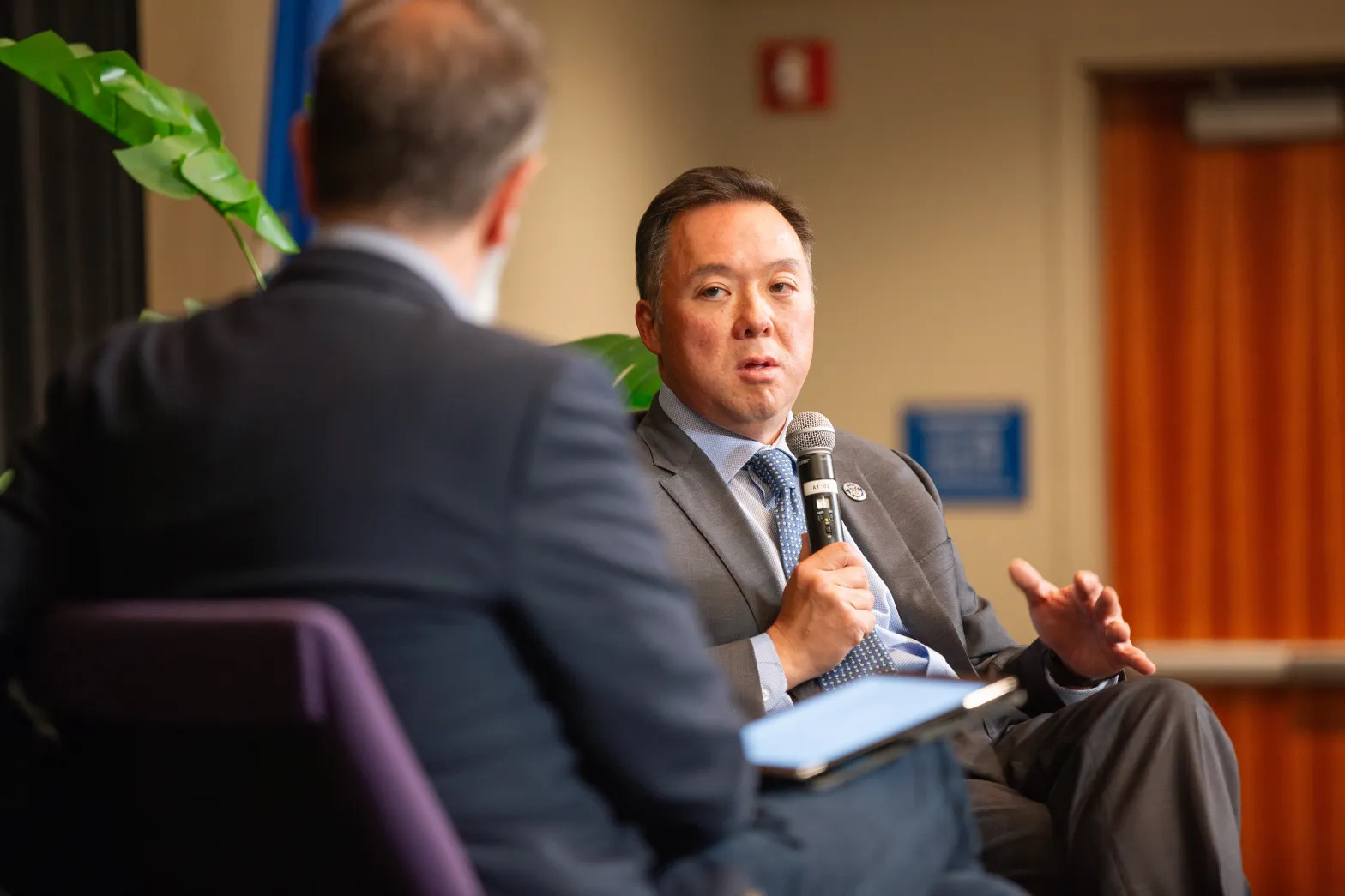 William Tong, Attorney General of Connecticut, speaks to John Dankosky at CT Mirror's In The Room event on May 29, 2024