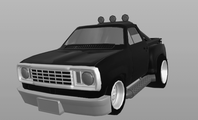 Truck after green filter and B&W filter applied in Adobe Photoshop (2025).