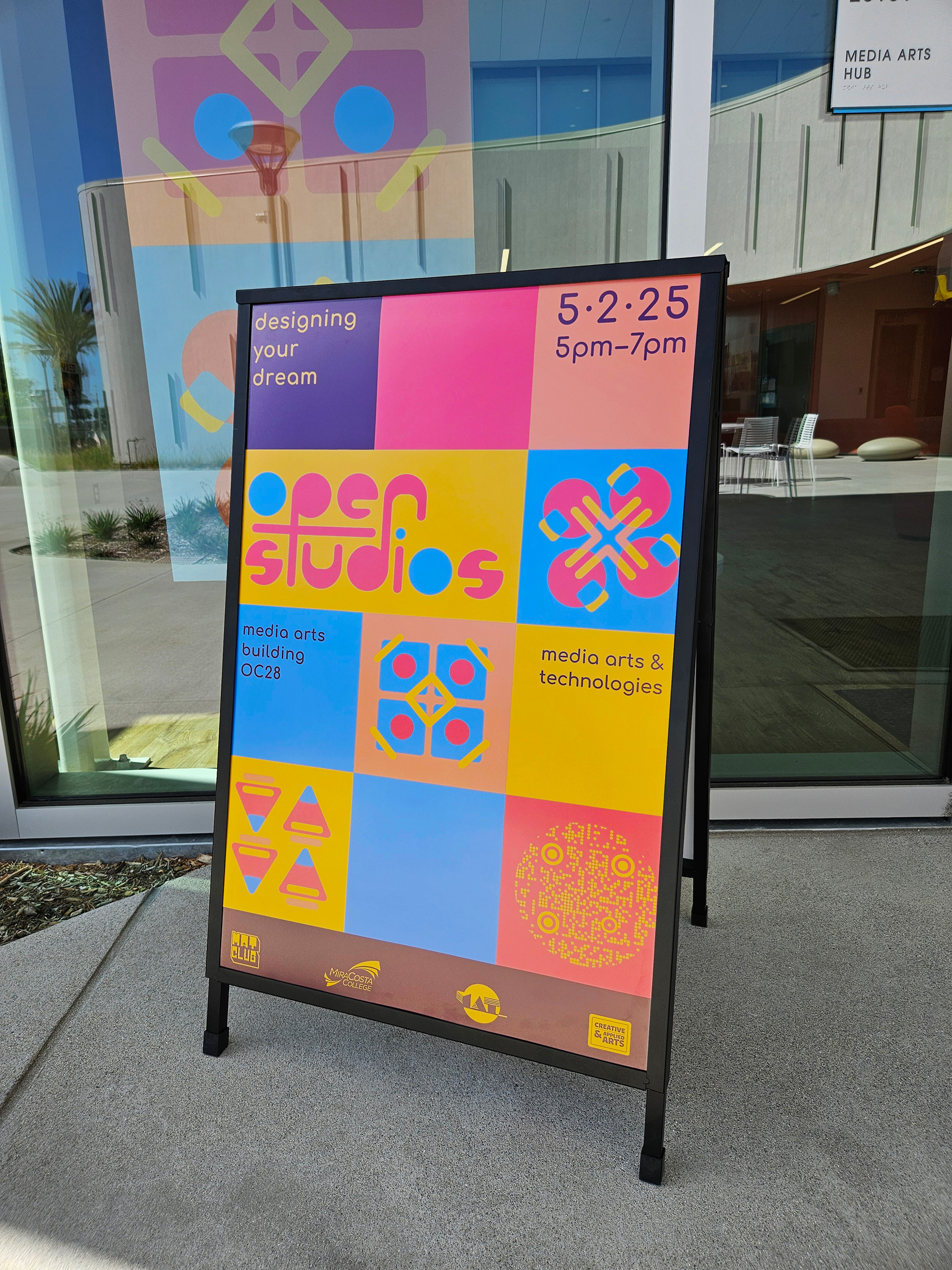 Our final A-frame on display outside.