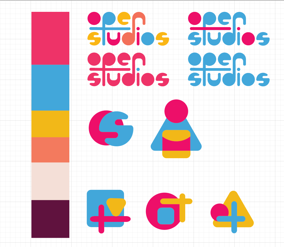 Experimentation with color and potential icons.