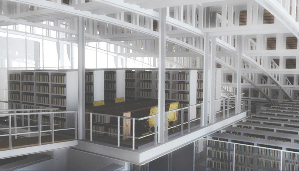 2017 Visualización 3D Proyecto de remodelación Biblioteca BRBN UNAM - Desarrollo de proyecto ejecutivo Taller TRE