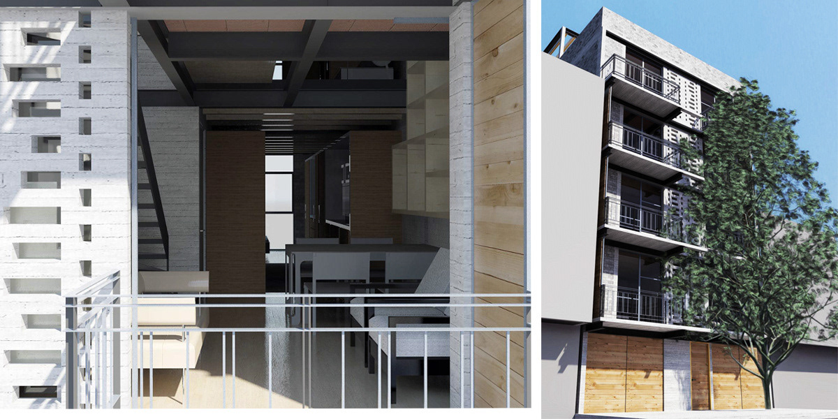 2016-2017 Visualización 3D para edificio habitacional. Camargo. Desarrollo de proyecto ejecutivo. 3A+C