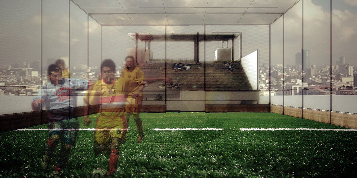 2014 - Collage cancha deportiva - Propuesta arquitectónica. 3A+C