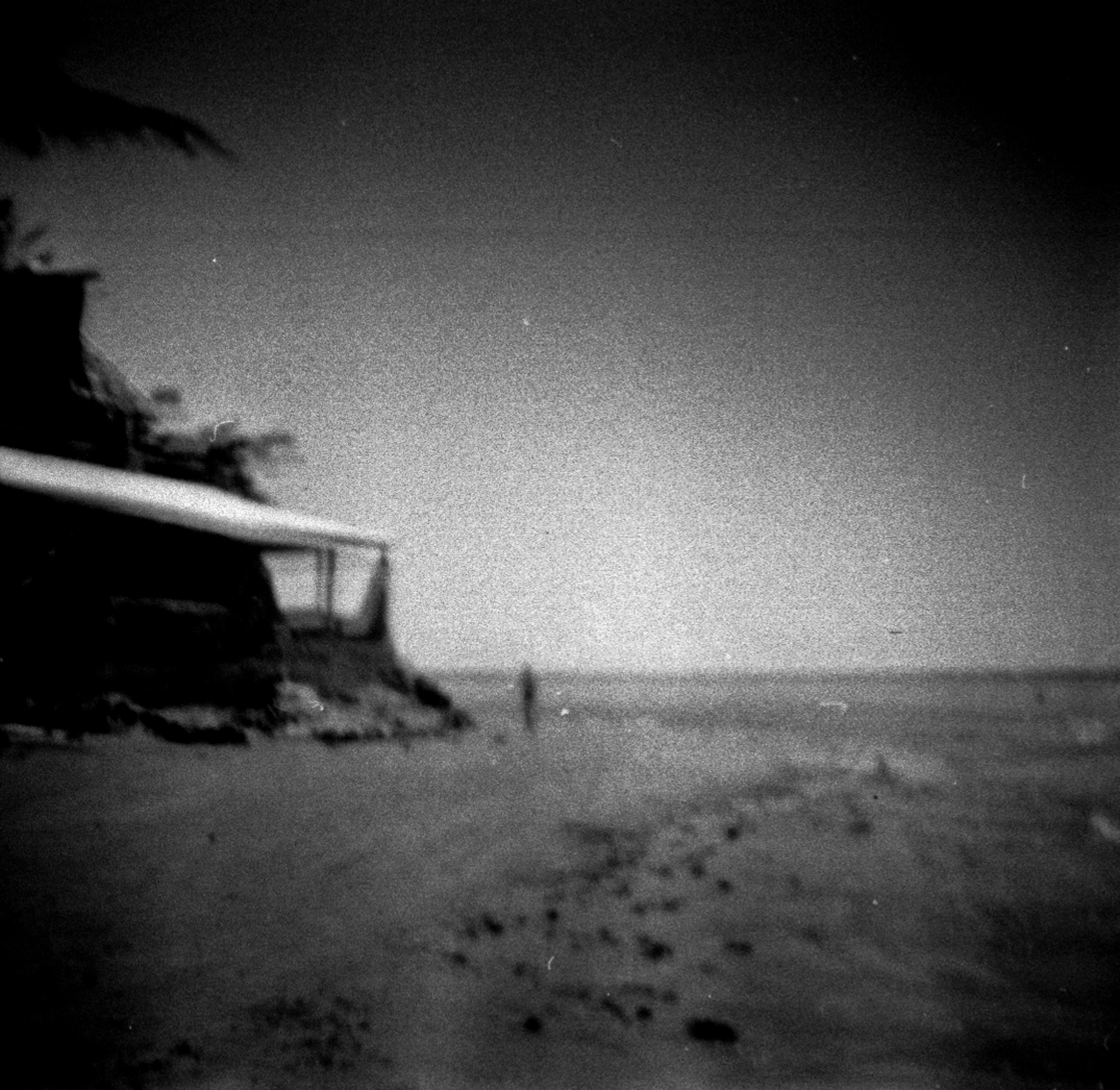 Solitary Stroll, B&W Diana Mini 35 mm film, ISO 400