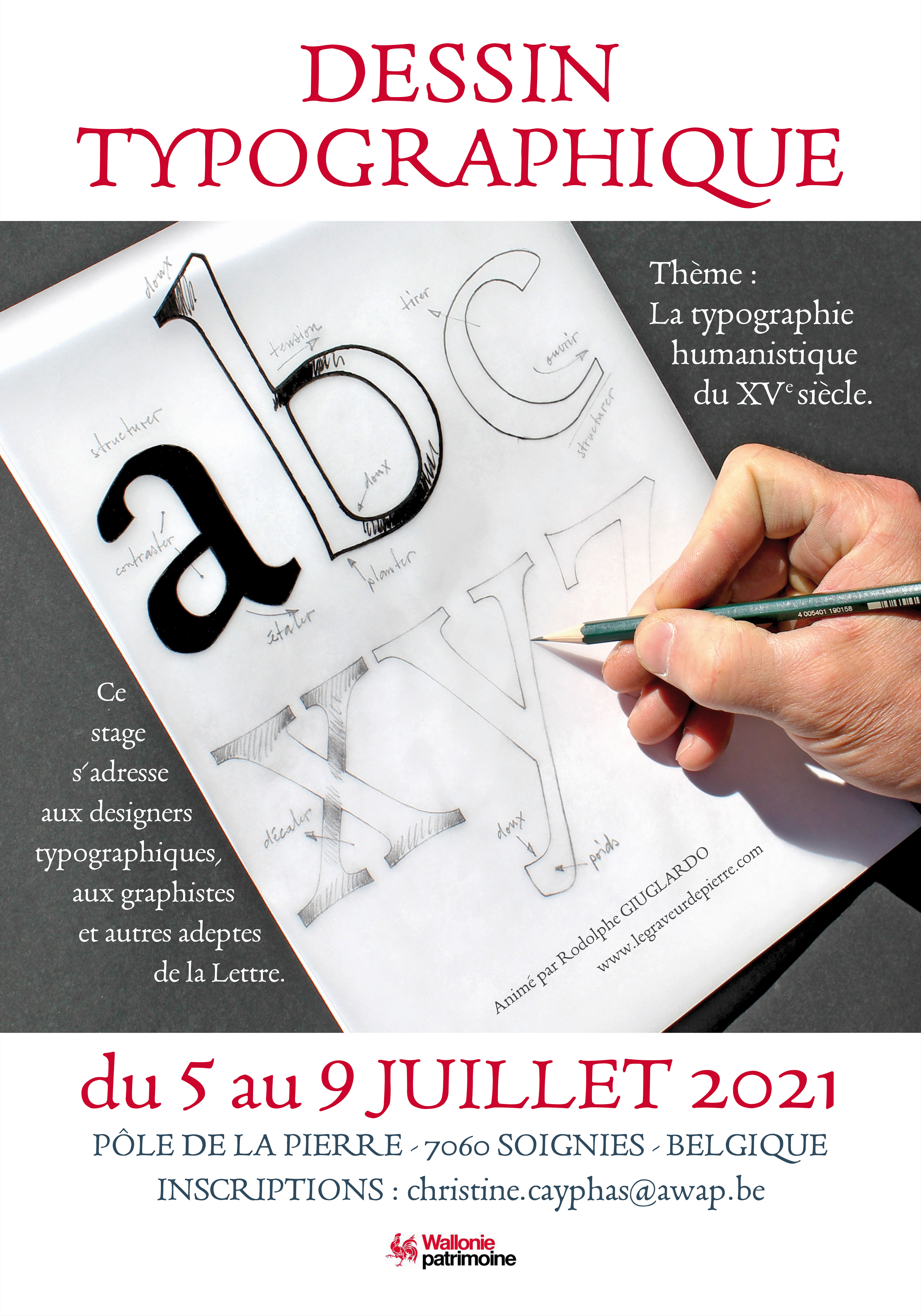 Affiche stage dessin Typographique
