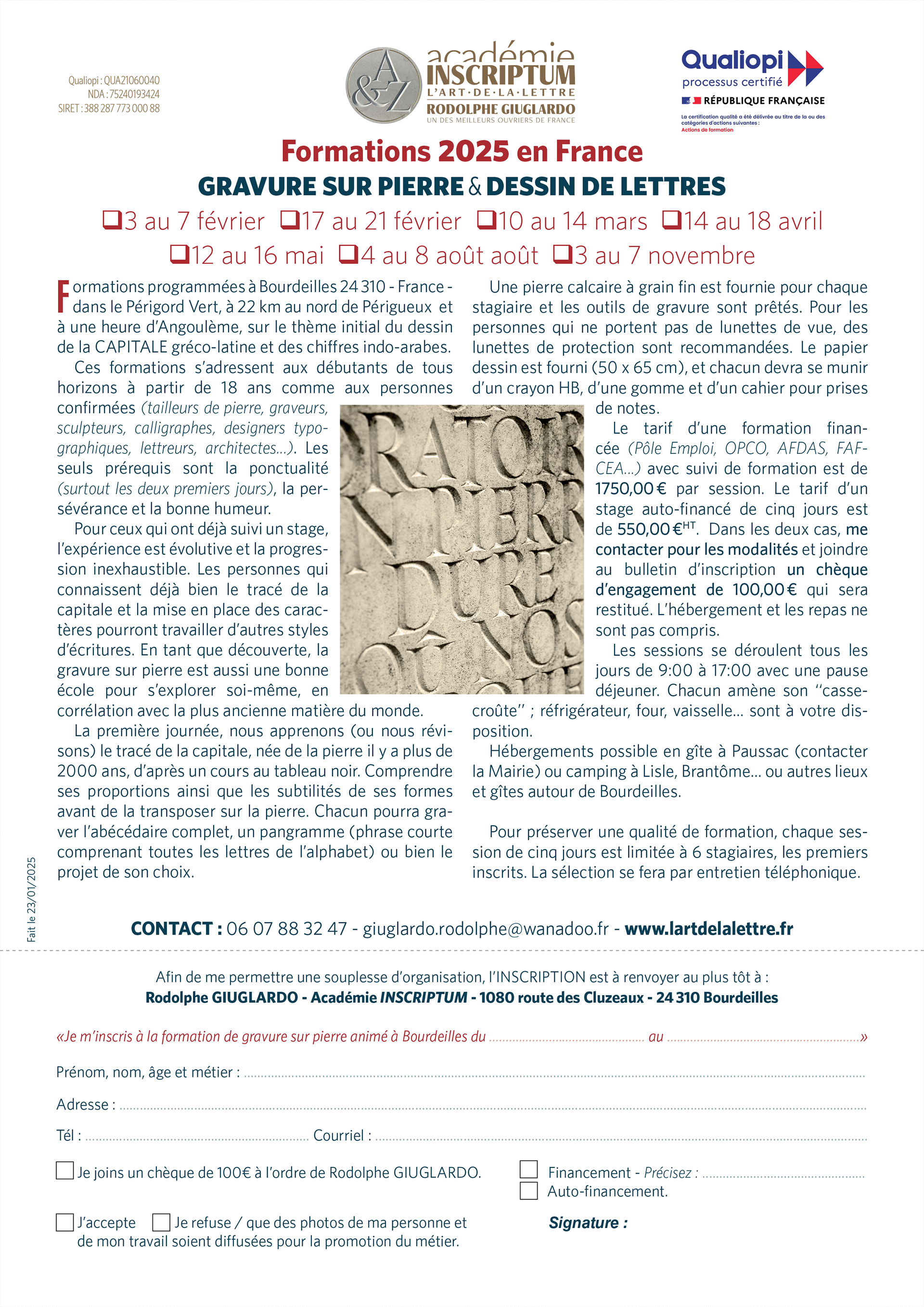 Bulletin d'inscription