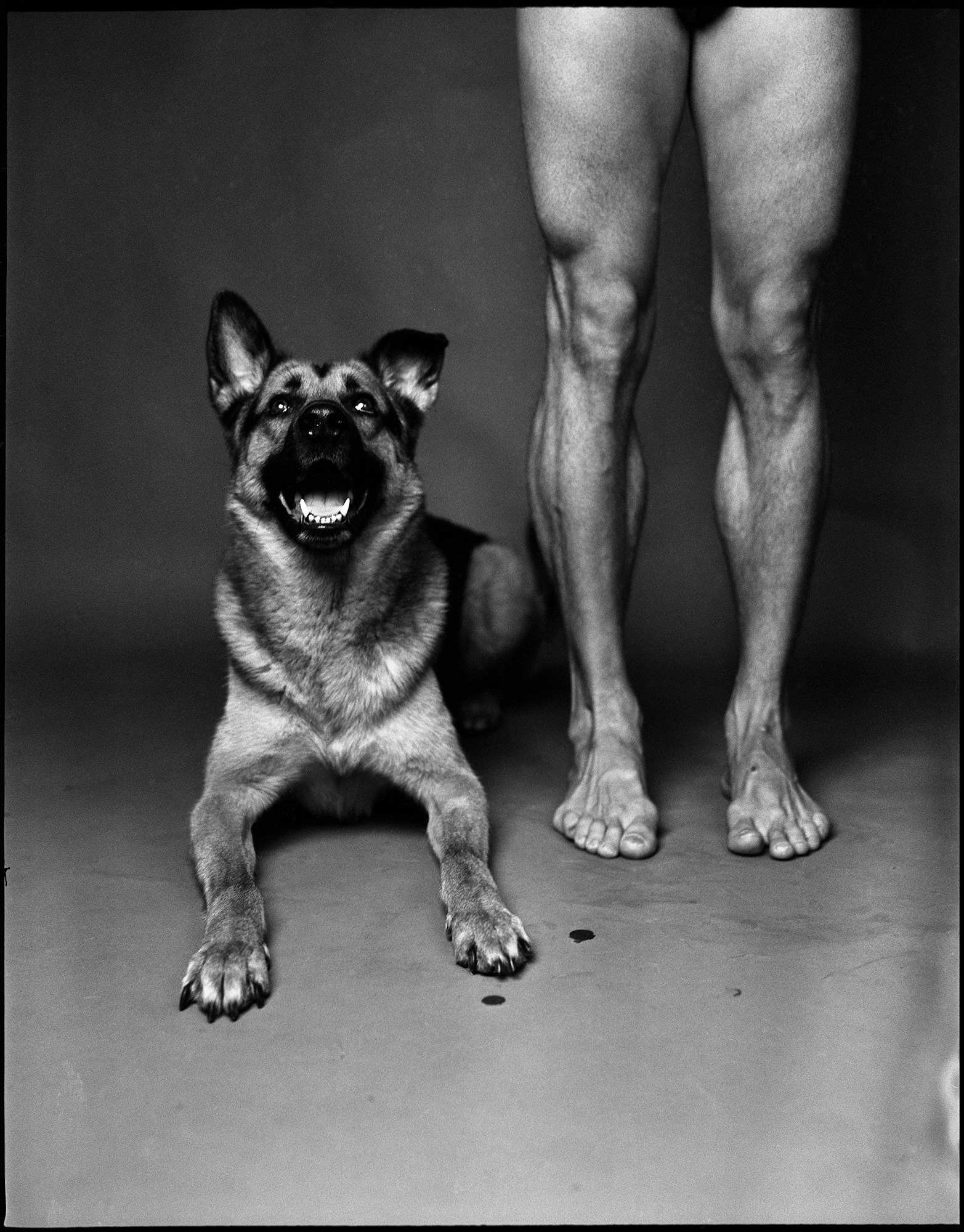 Vasilii Tkachenko and his dog