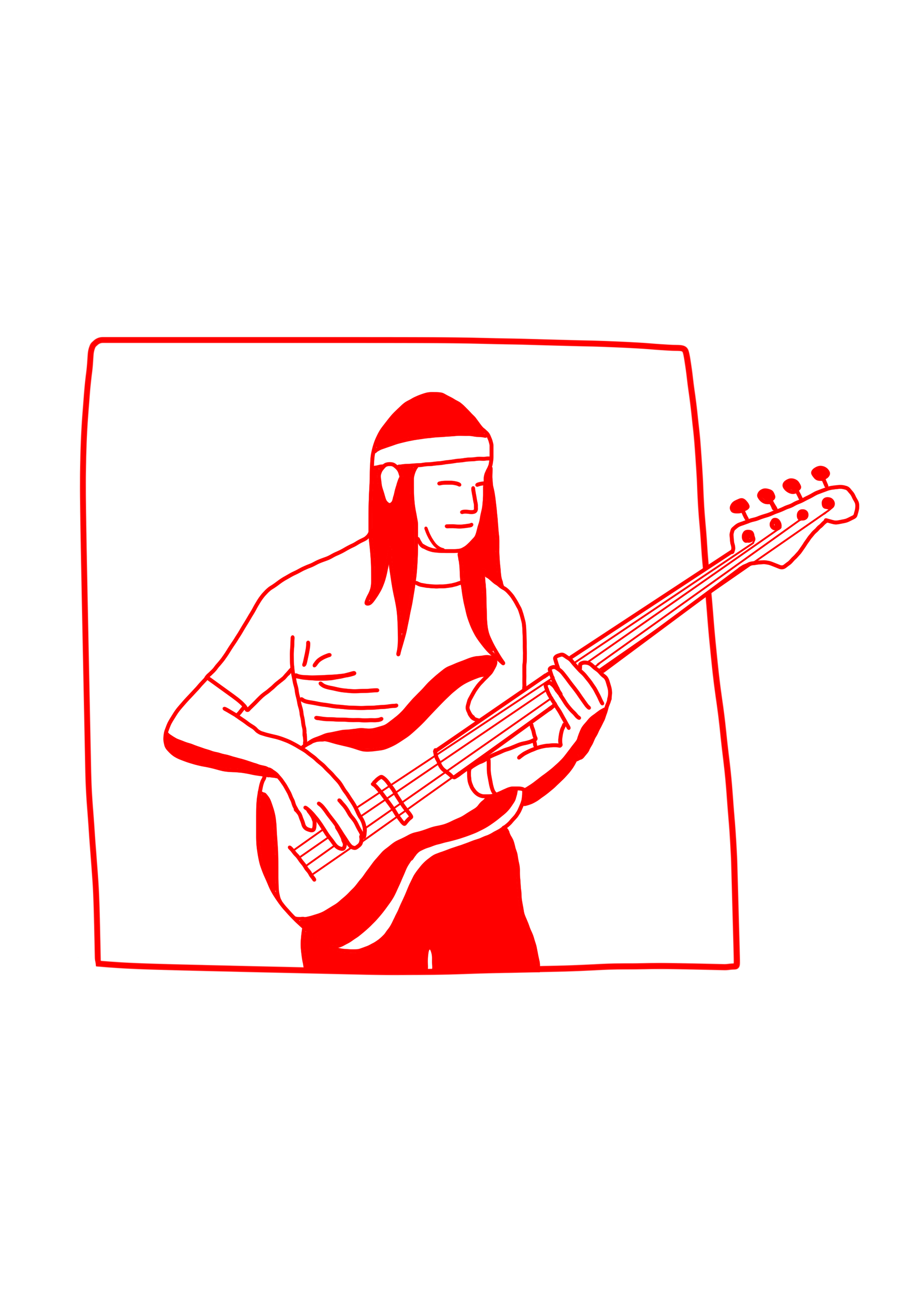 Ilustração do músico Jaco Pastorius.