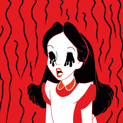 Ilustração de Alice no País das Maravilhas para matéria de Linguagem em Comunicação Visual.